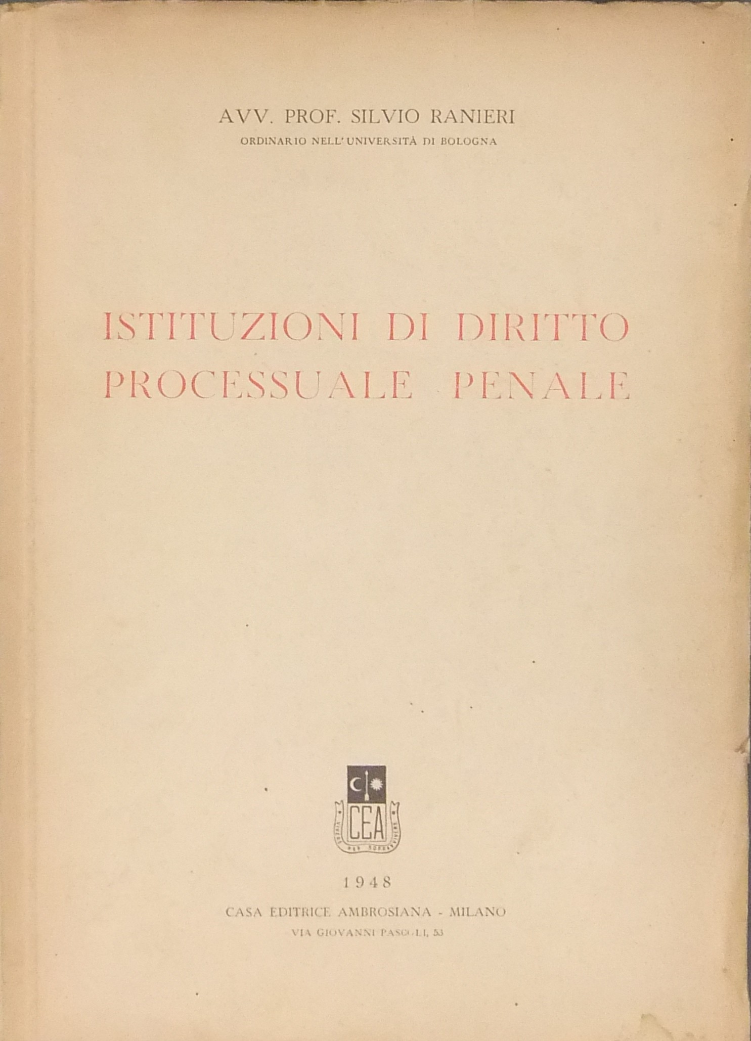 Istituzioni di diritto processuale penale