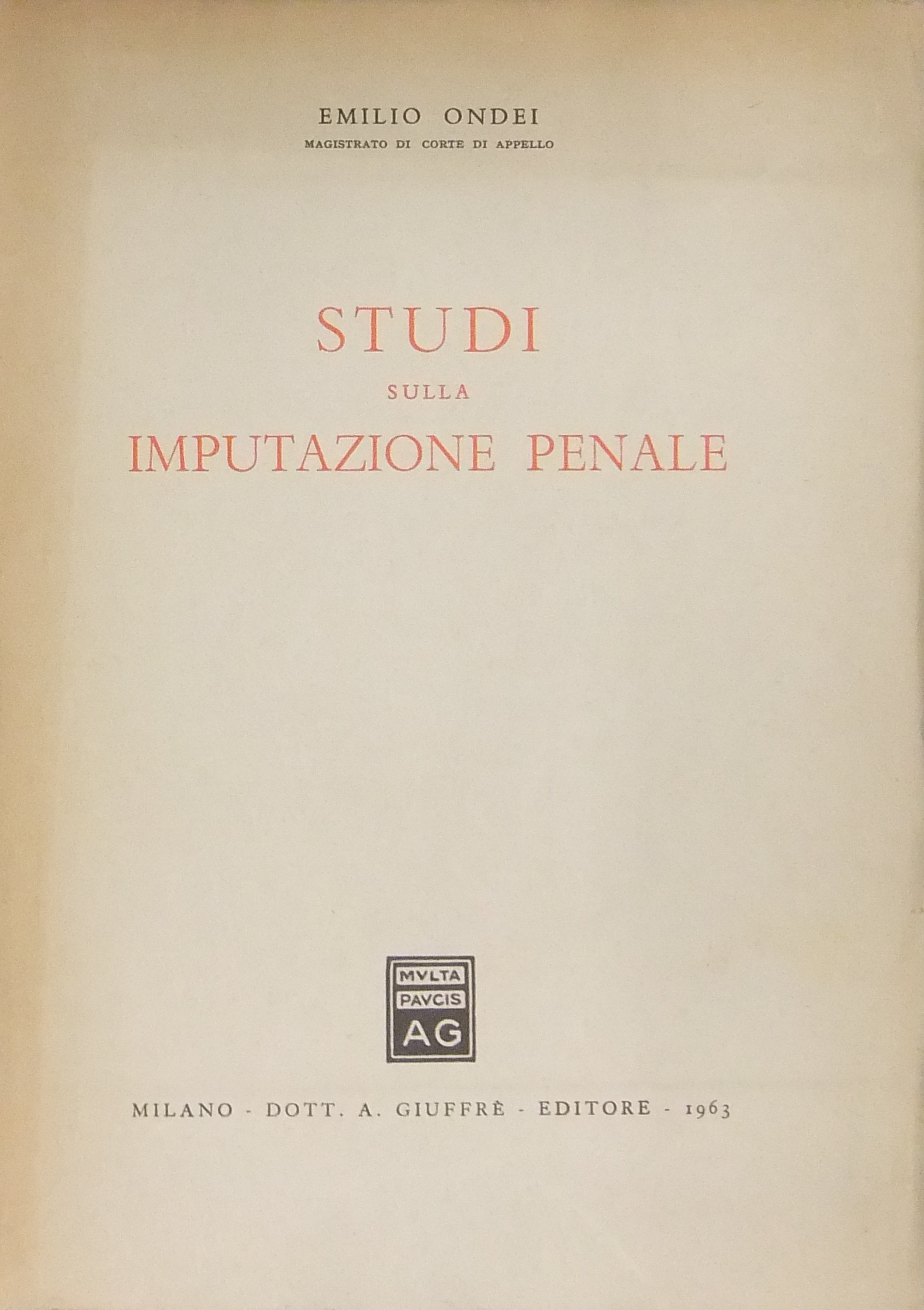 Studi sulla imputazione penale