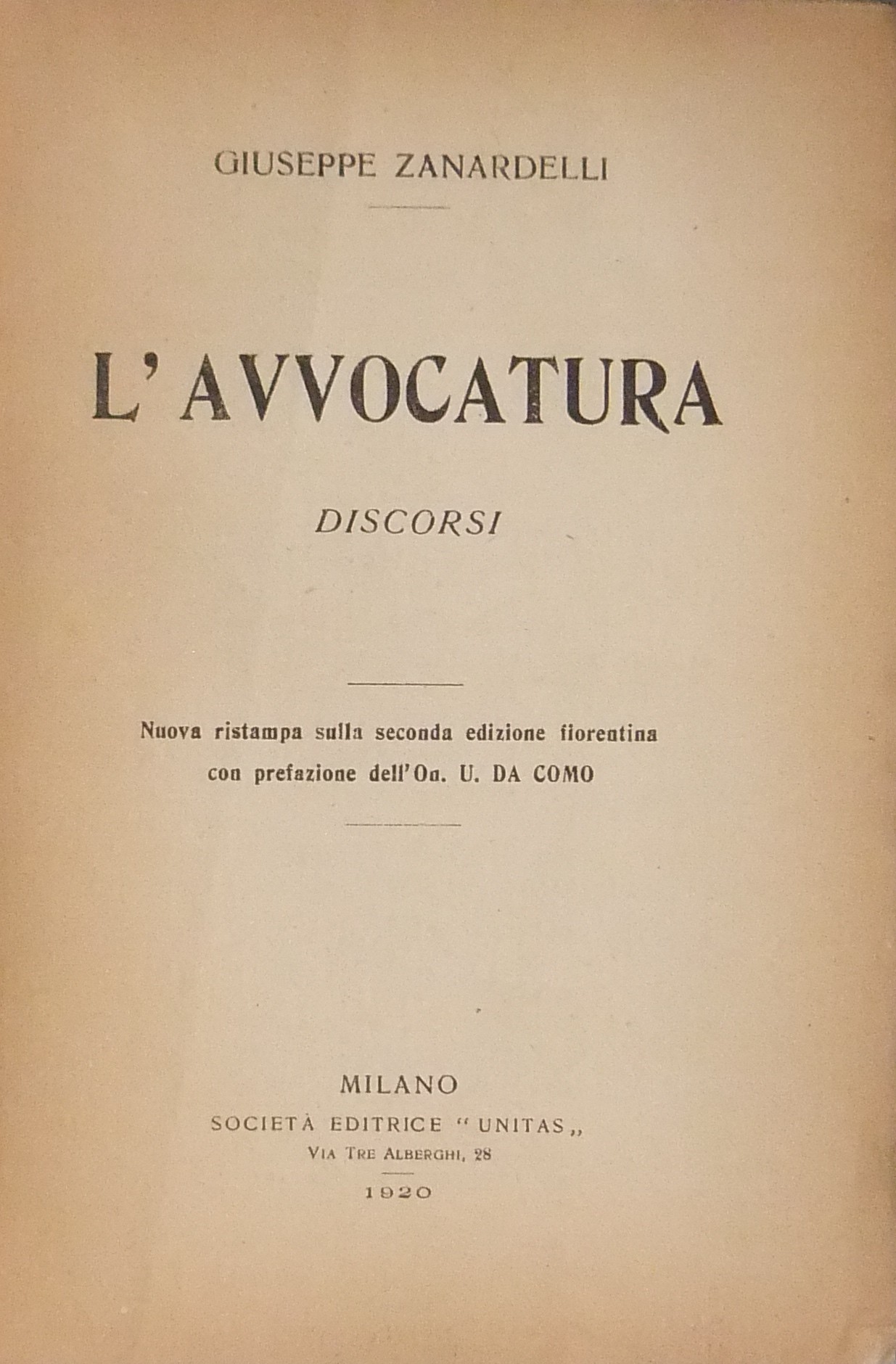 L'Avvocatura. Discorsi