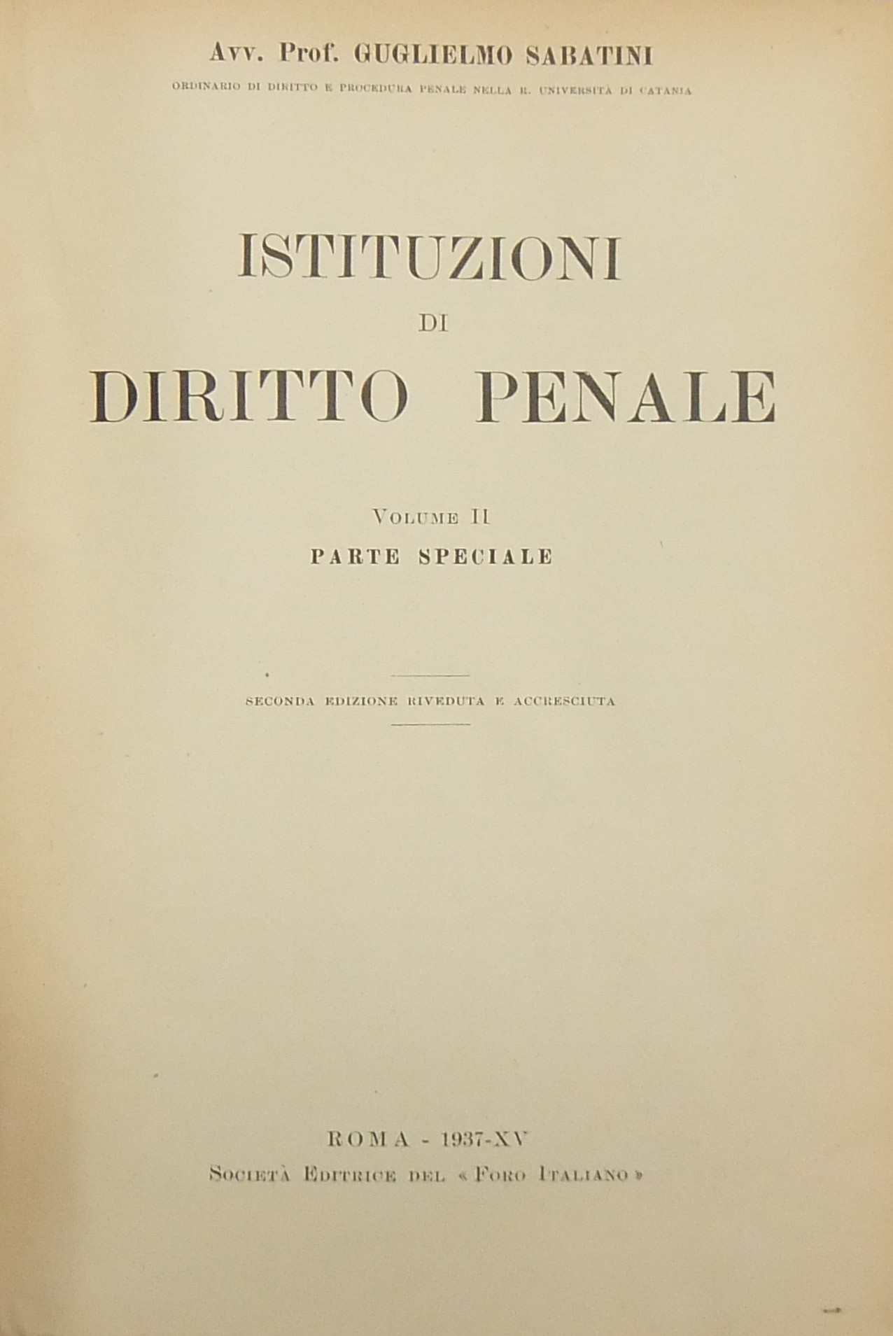 Istituzioni di diritto penale.