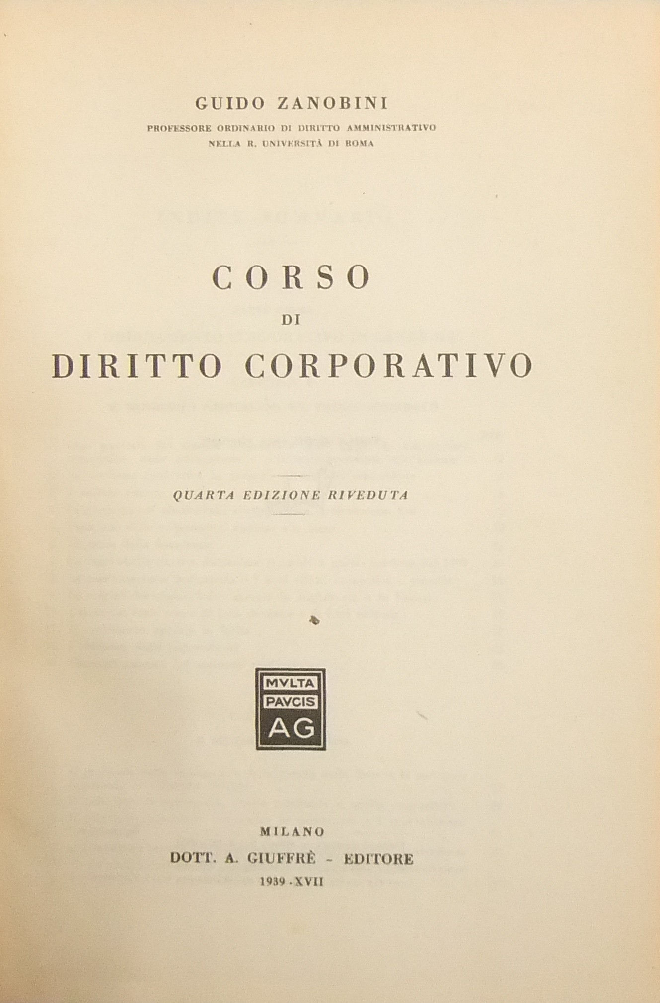 Corso di diritto corporativo
