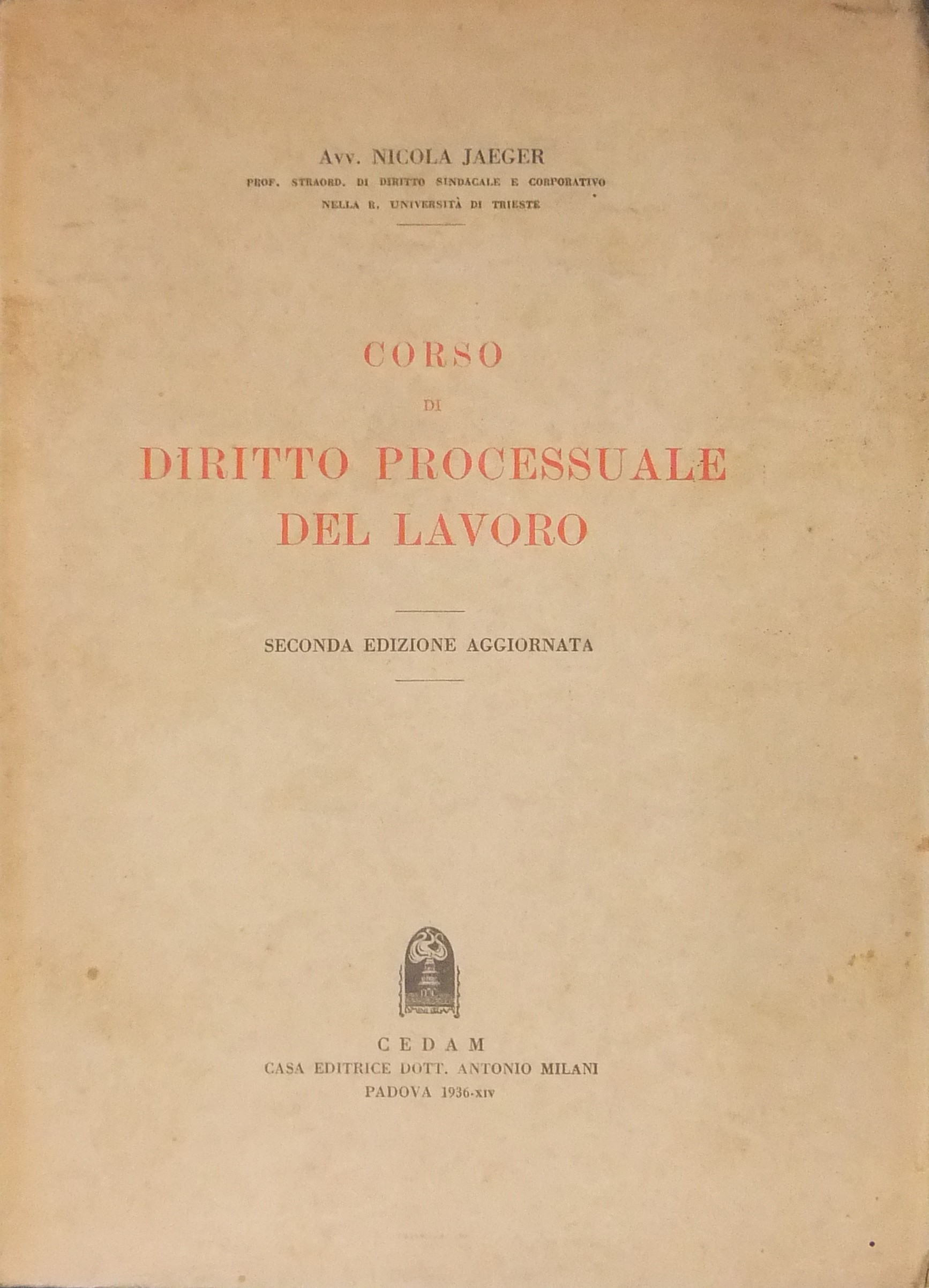 Corso di diritto processuale del lavoro