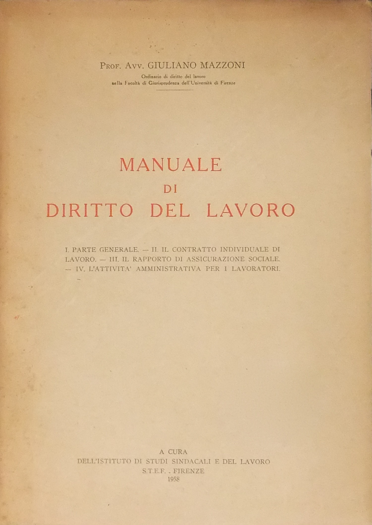 Manuale di diritto del lavoro.