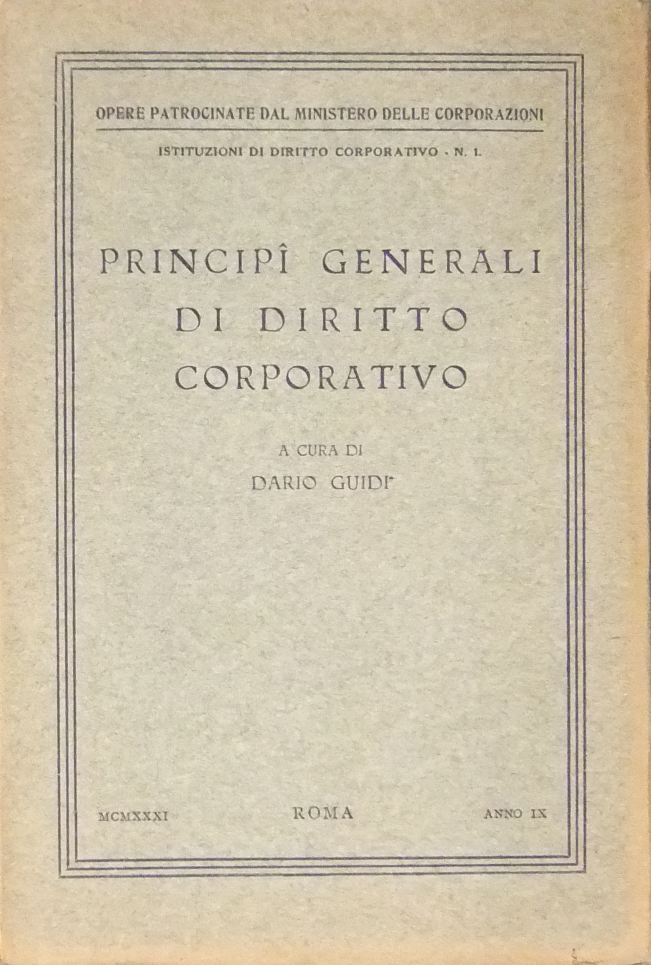Principi generali di diritto corporativo