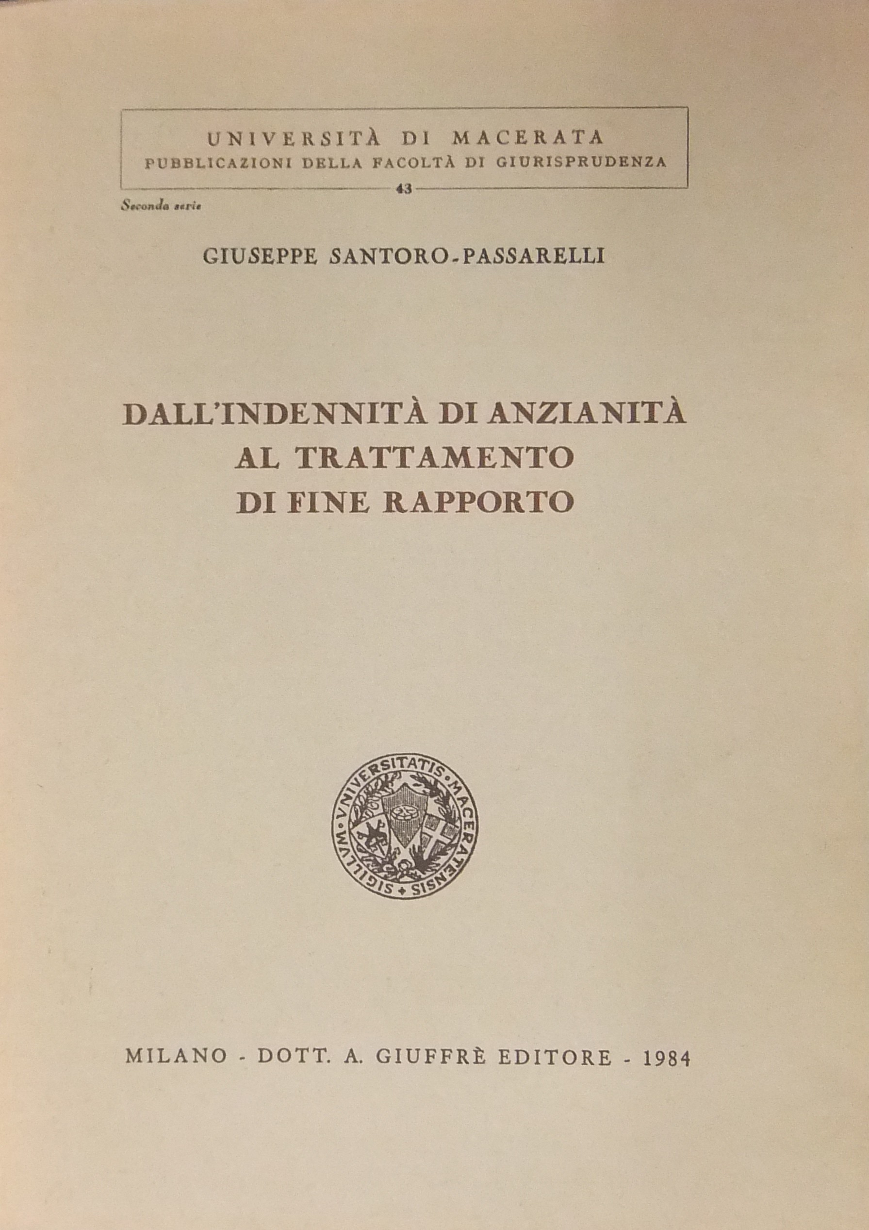 Dall'indennità di anzianità al trattamento di fine rapporto