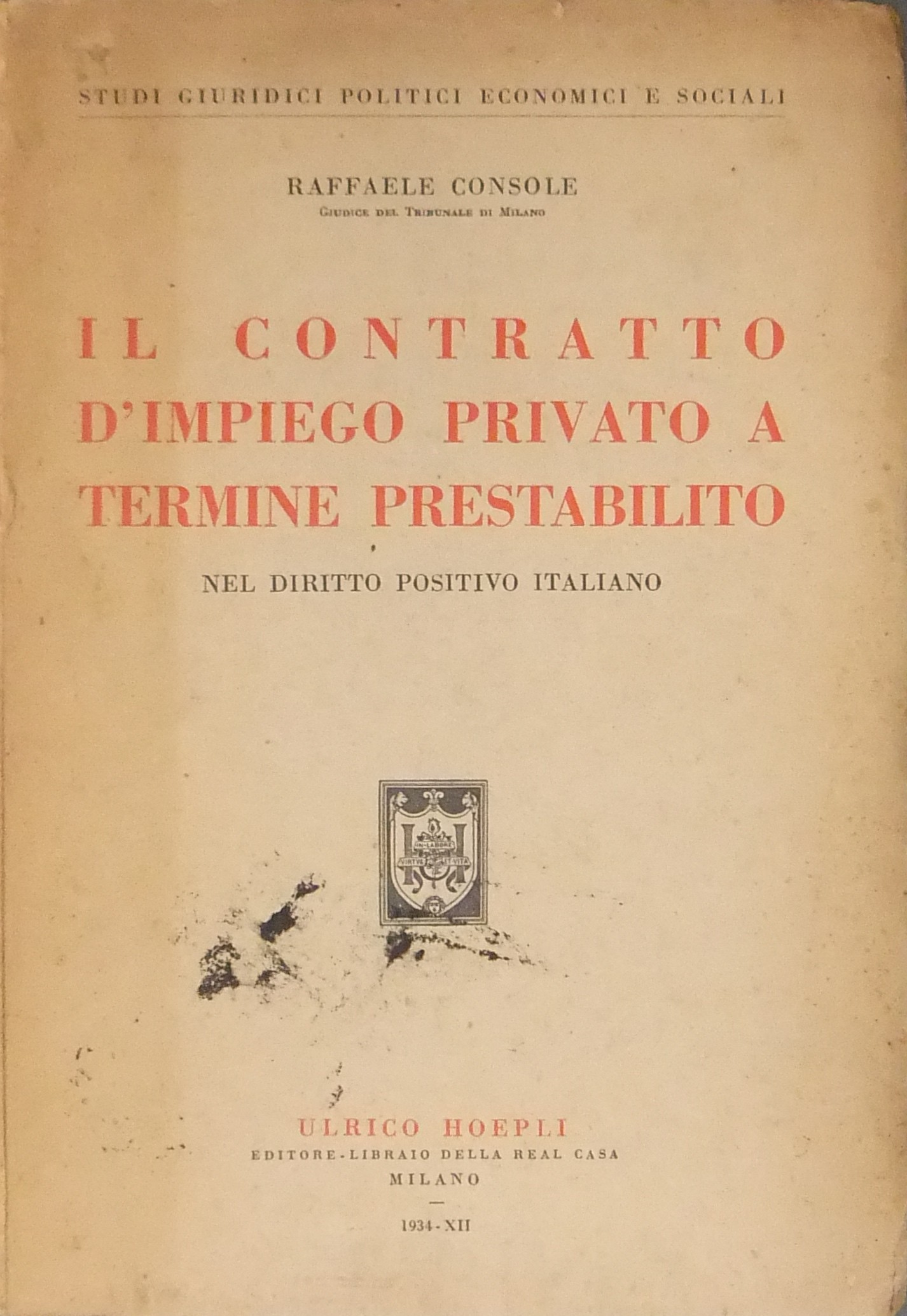 Il contratto d'impiego privato a termine prestabilito