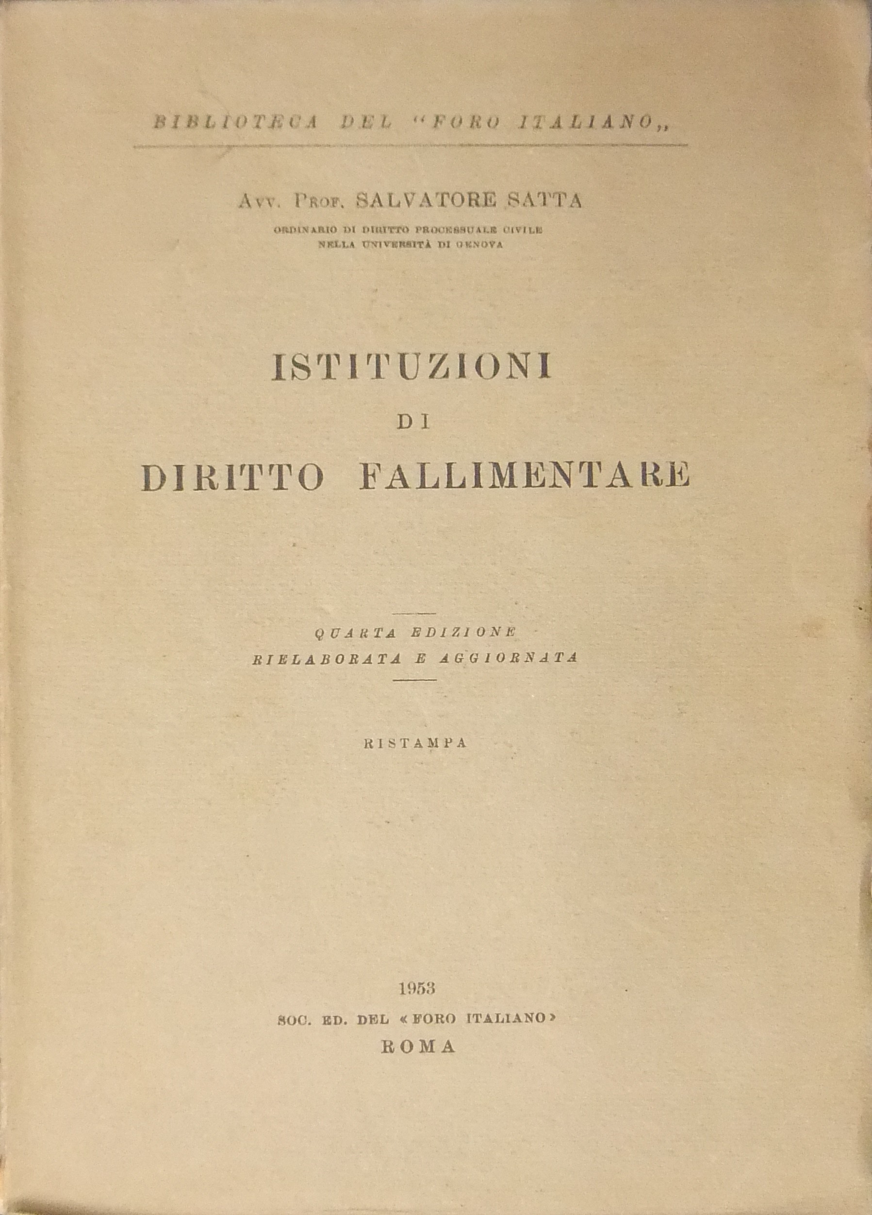 Istituzioni di diritto fallimentare