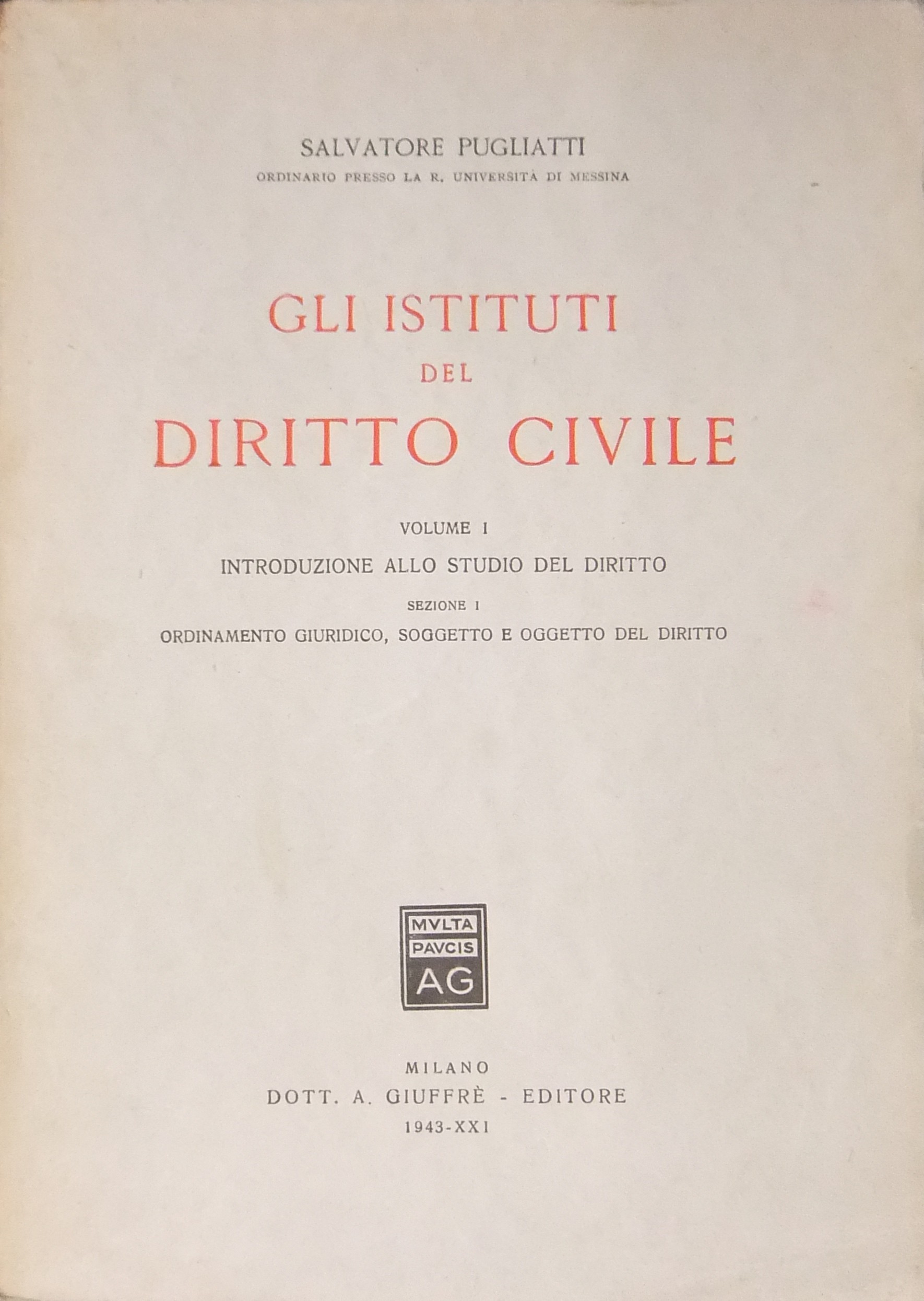 Gli istituti del diritto civile.