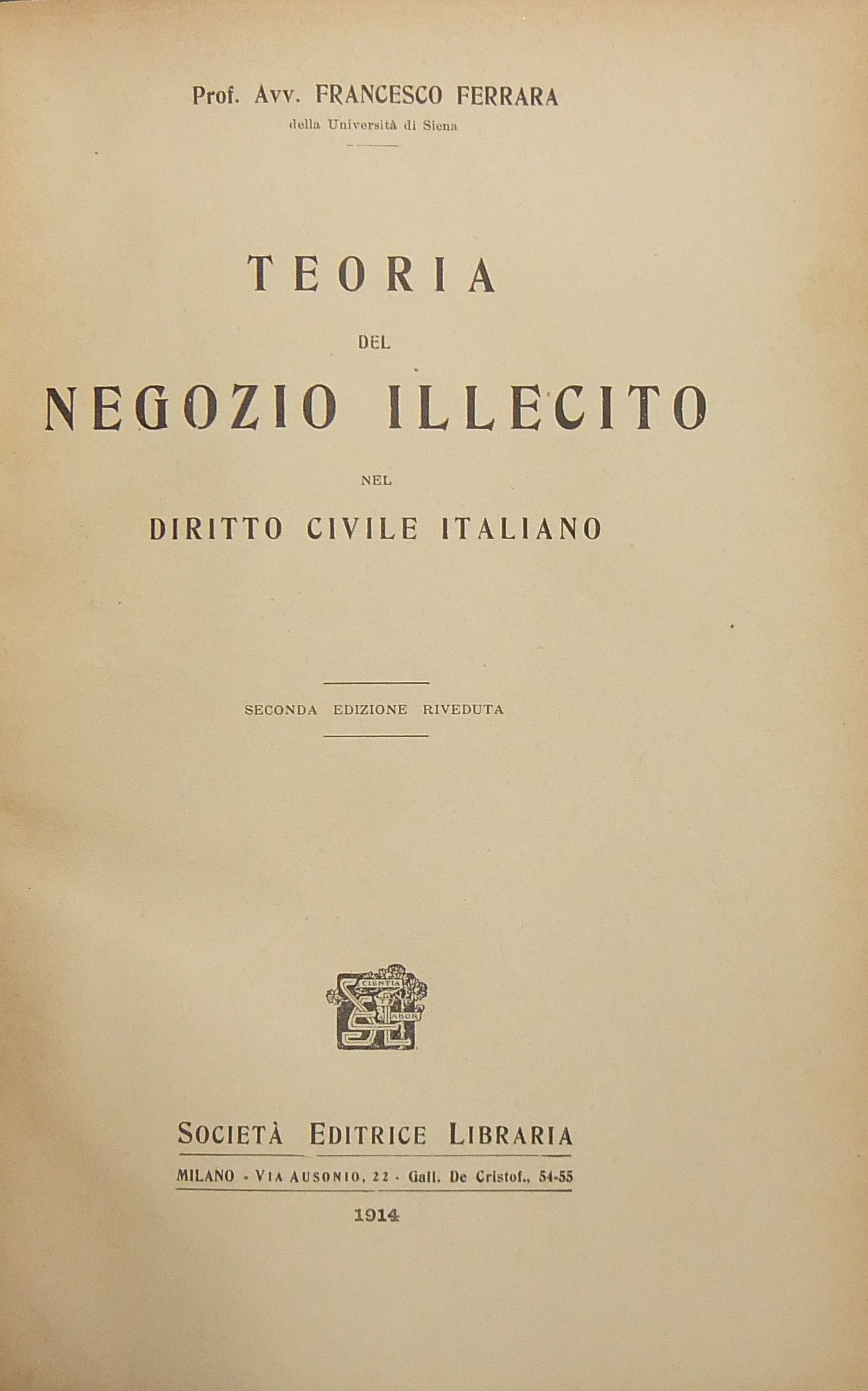 Teoria del negozio illecito nel diritto civile italiano