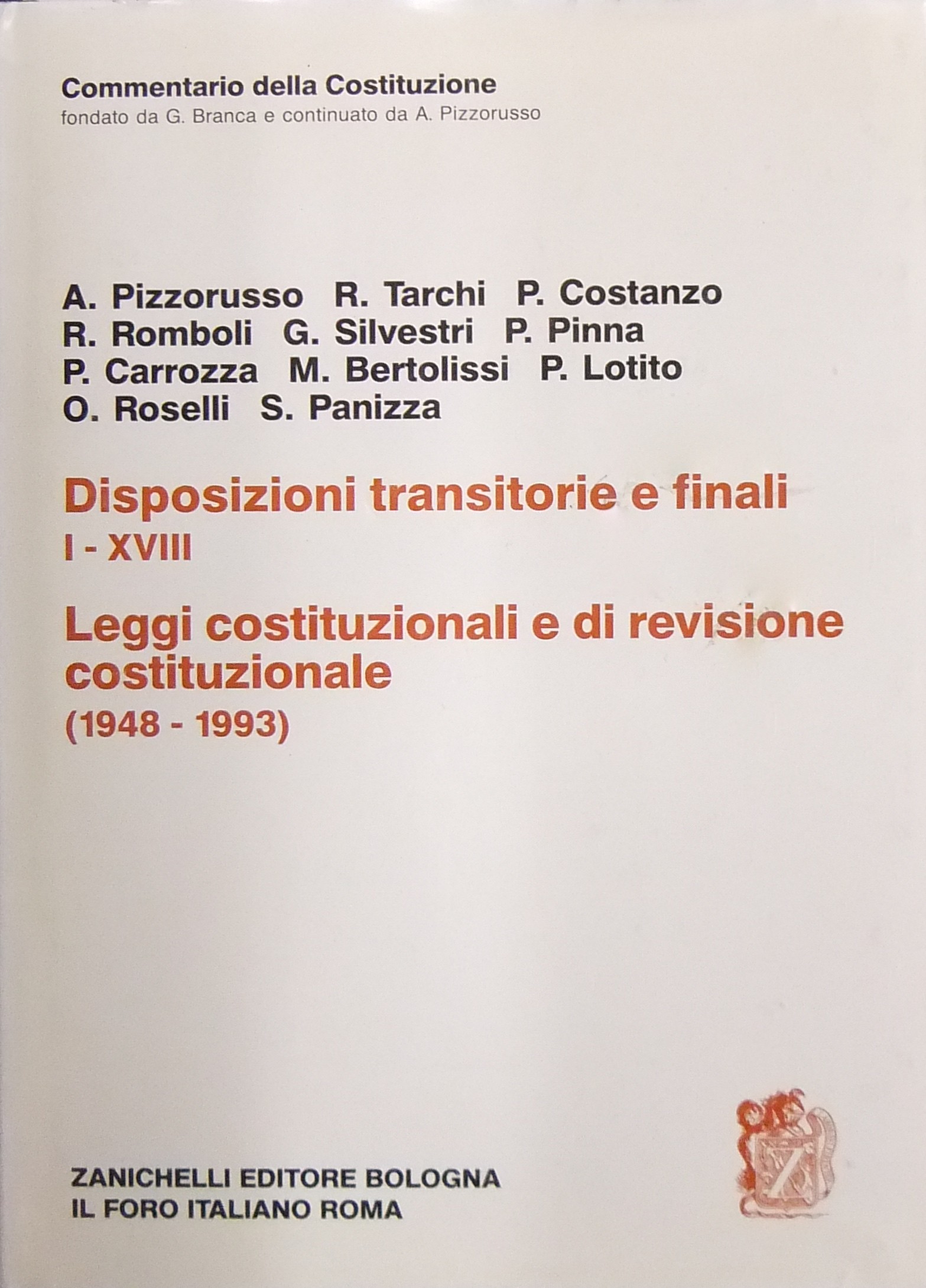 Disposizioni transitorie e finali I-XVIII.
