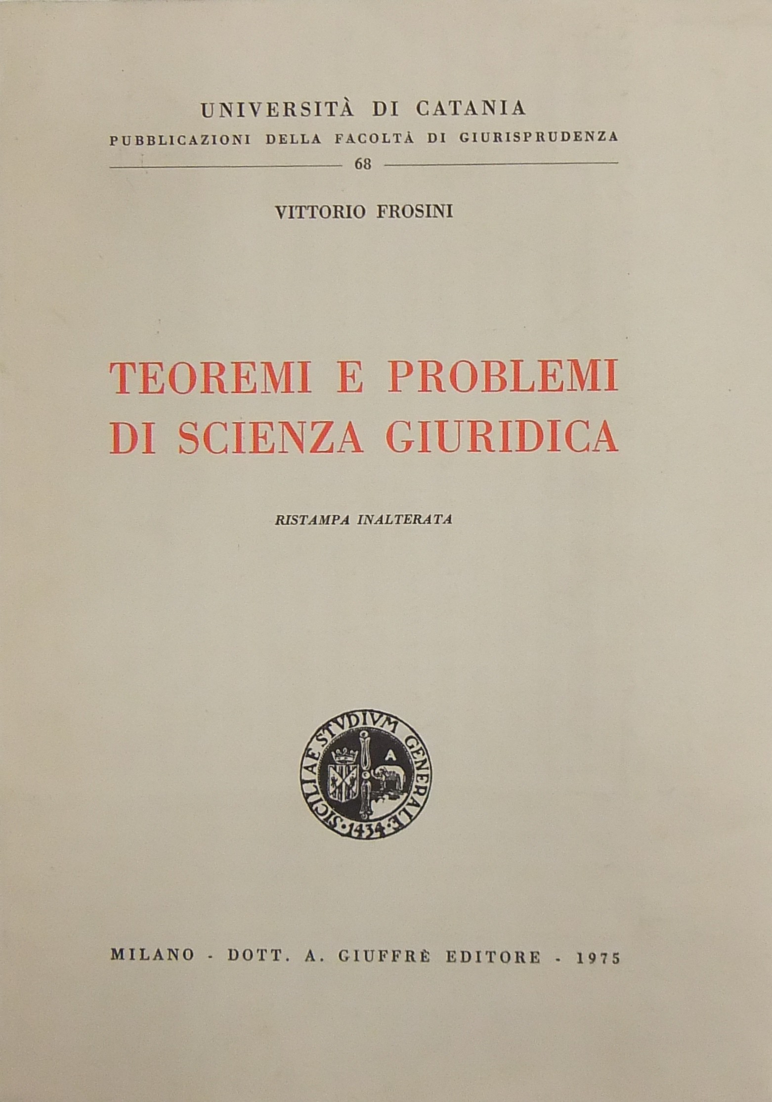 Teoremi e problemi di scienza giuridica