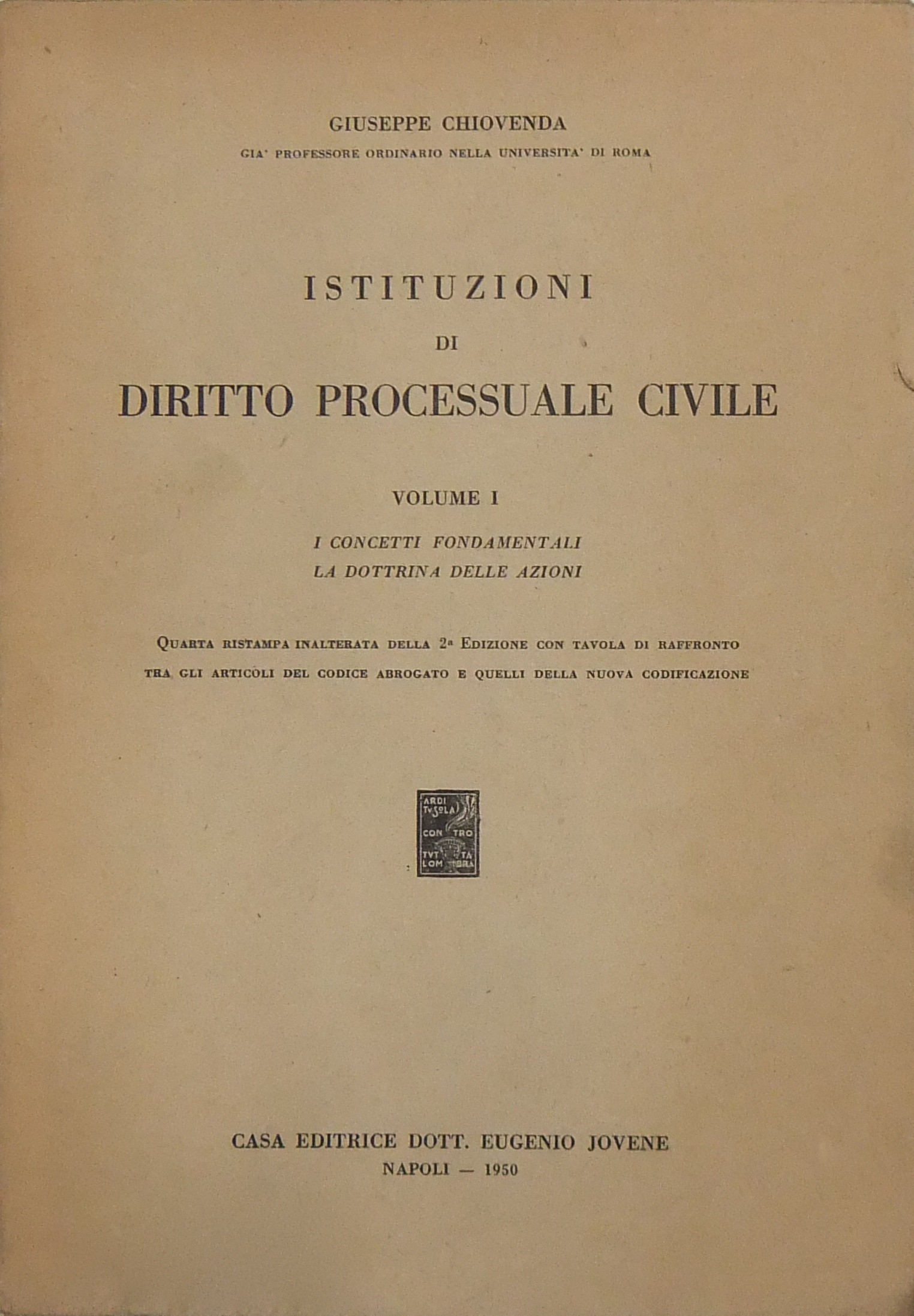 Istituzioni di diritto processuale civile.