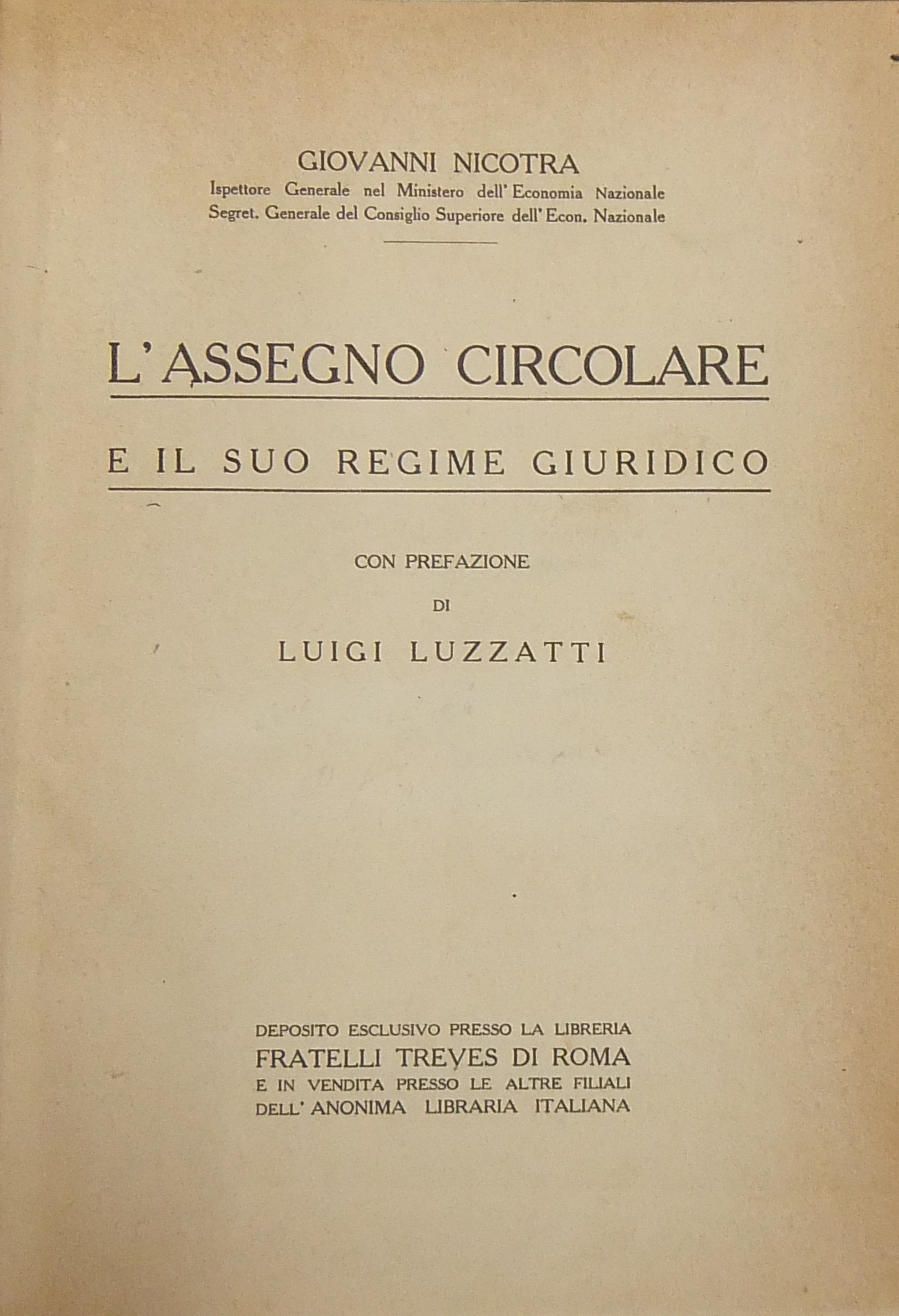L'assegno circolare e il suo regime giuridico.