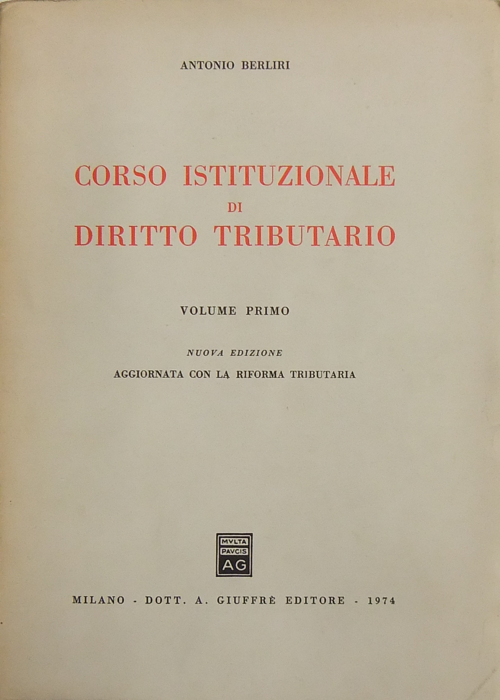 Corso istituzionale di diritto tributario