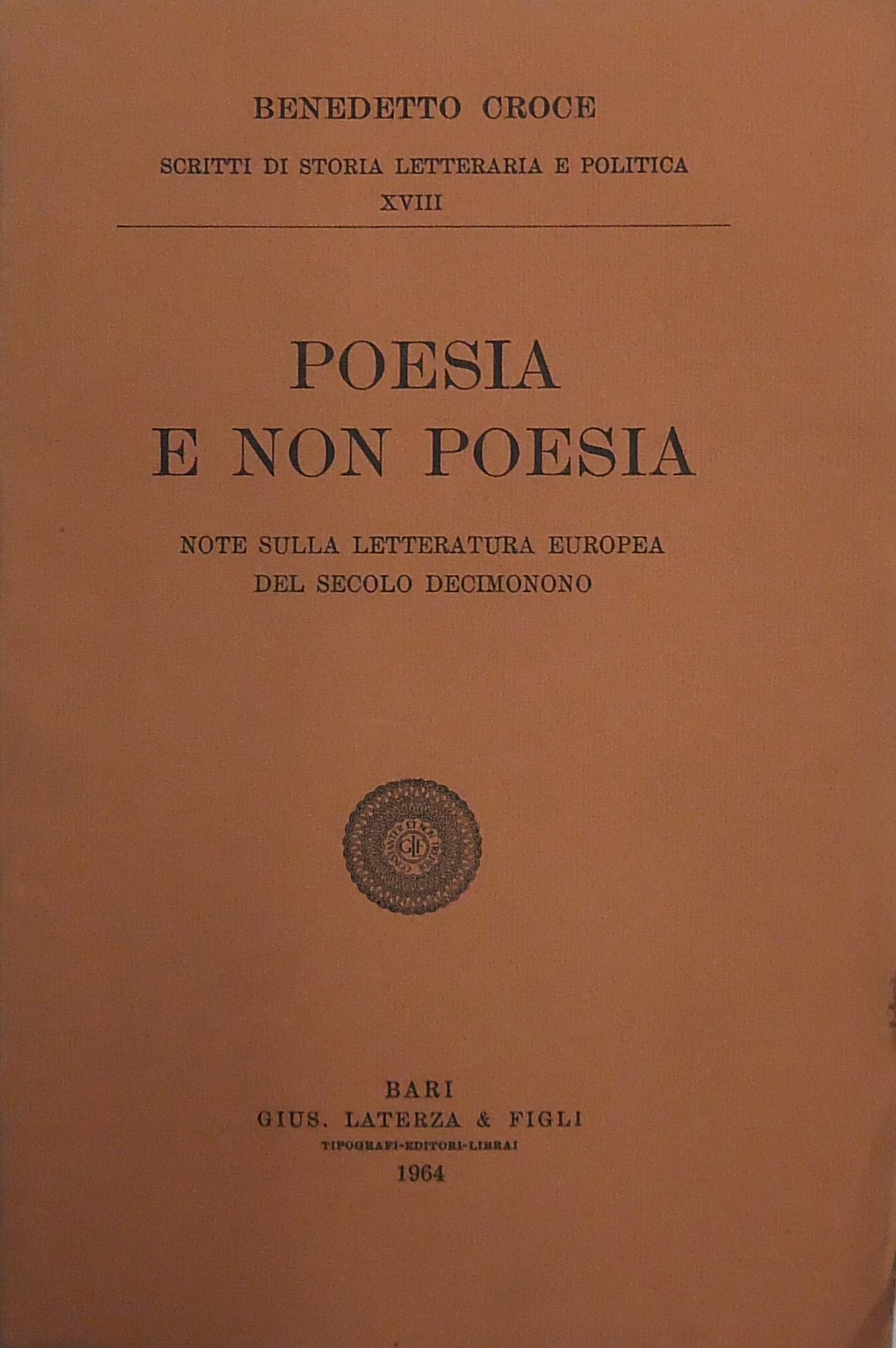 Poesia e non poesia. Note sulla letteratura europea del Secolo decimonono