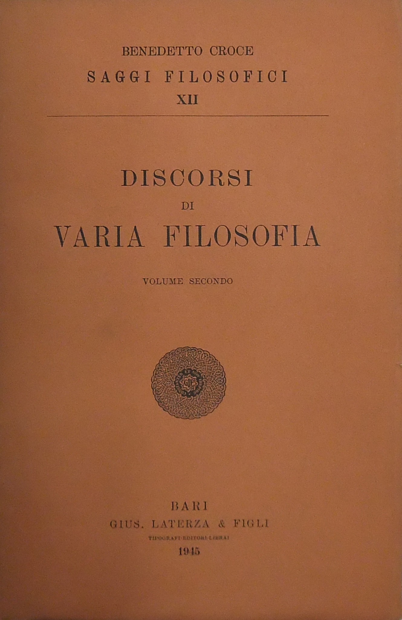 Discorsi di varia filosofia.