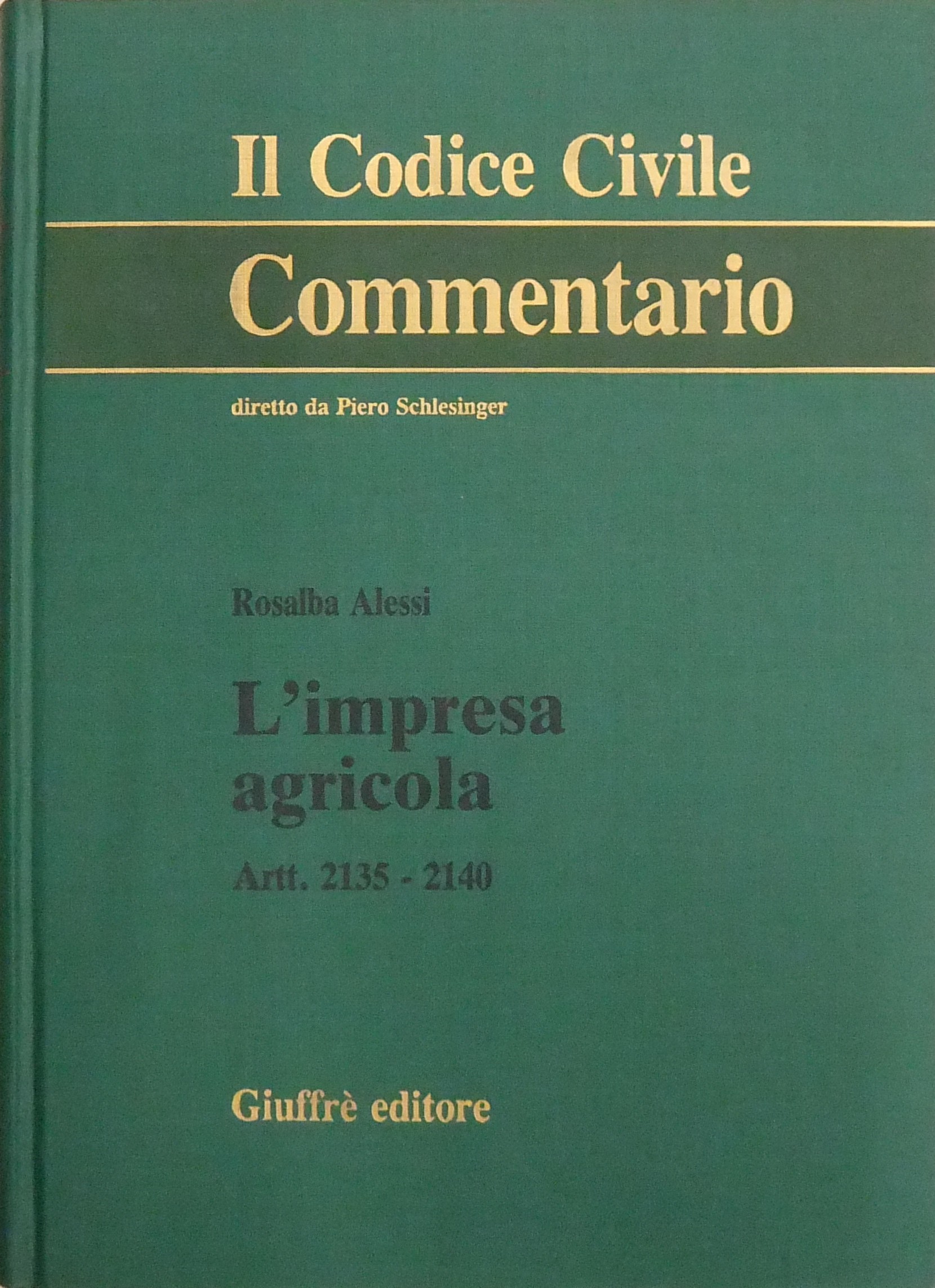 L'impresa agricola. Art. 2135-2140