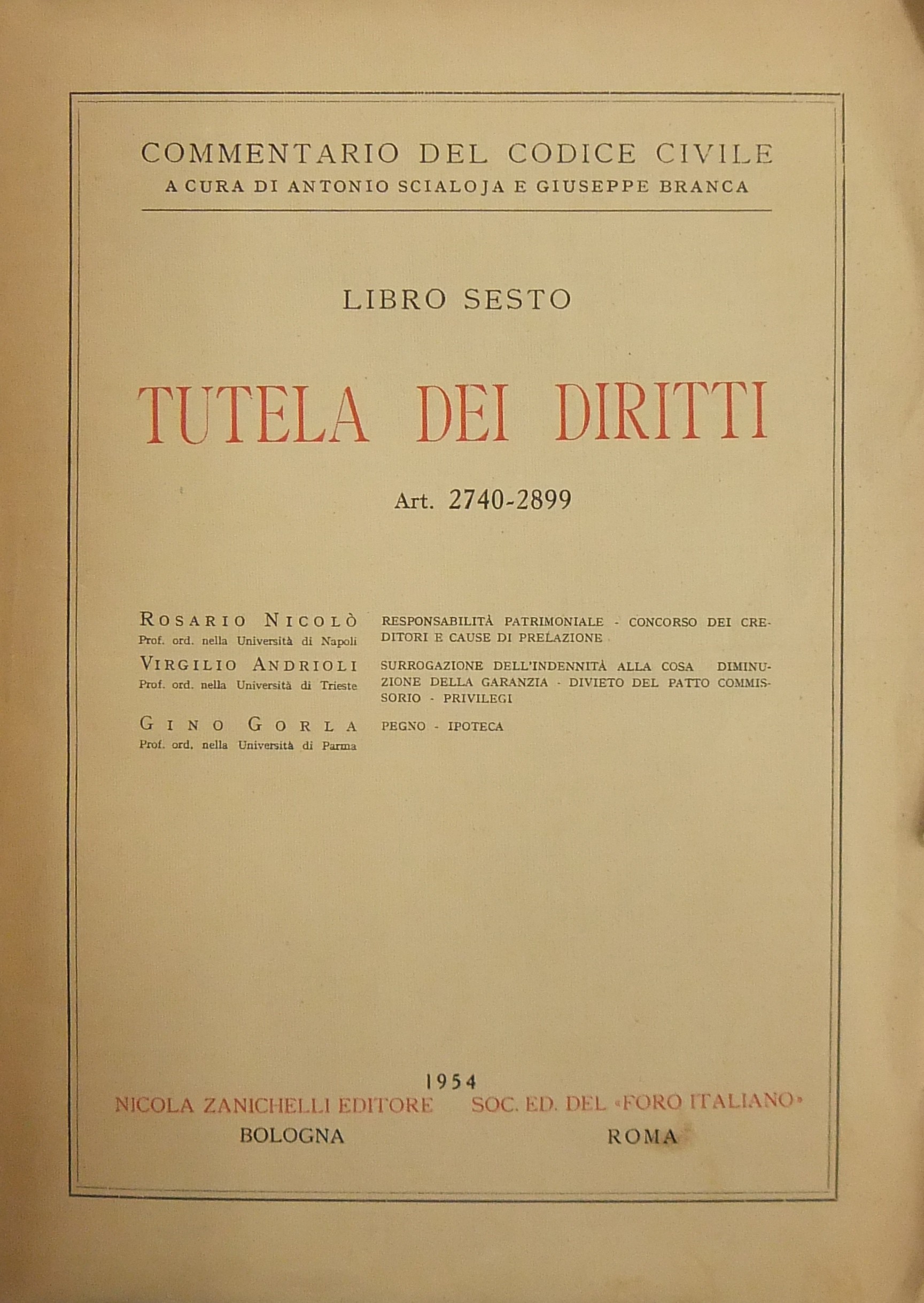 Responsabilità patrimoniale. Art. 2740-2899