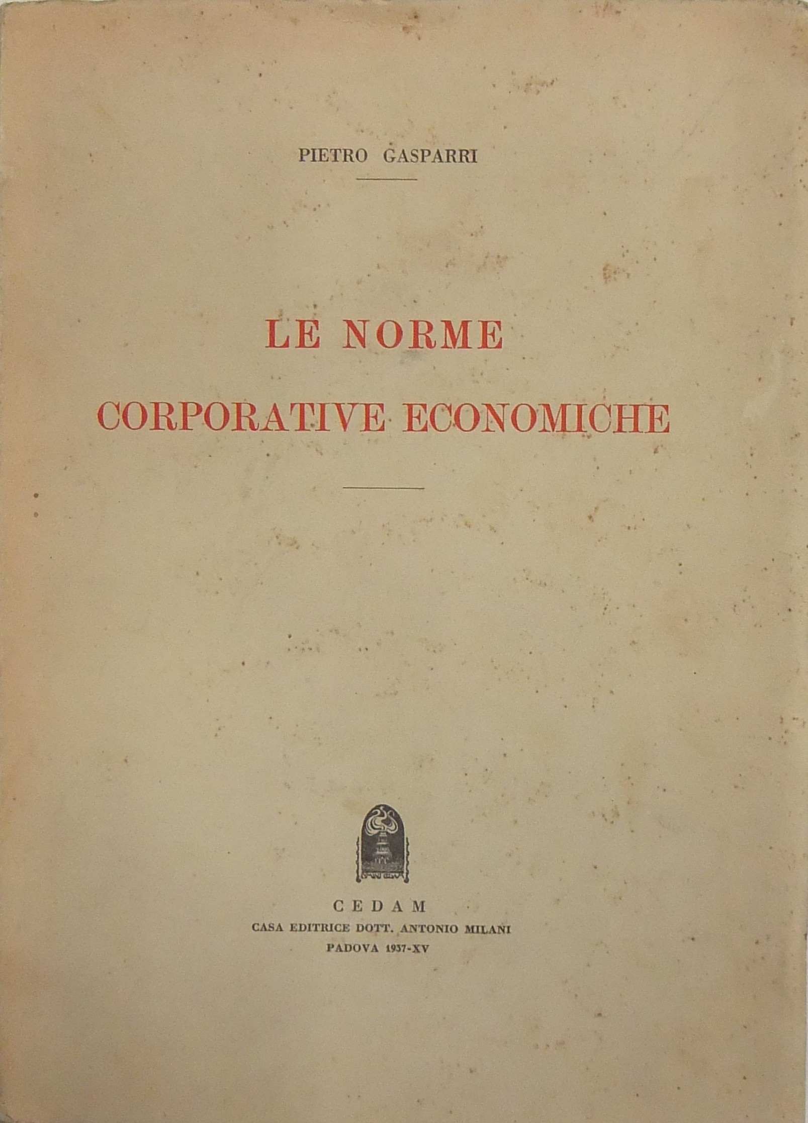Le norme corporative economiche