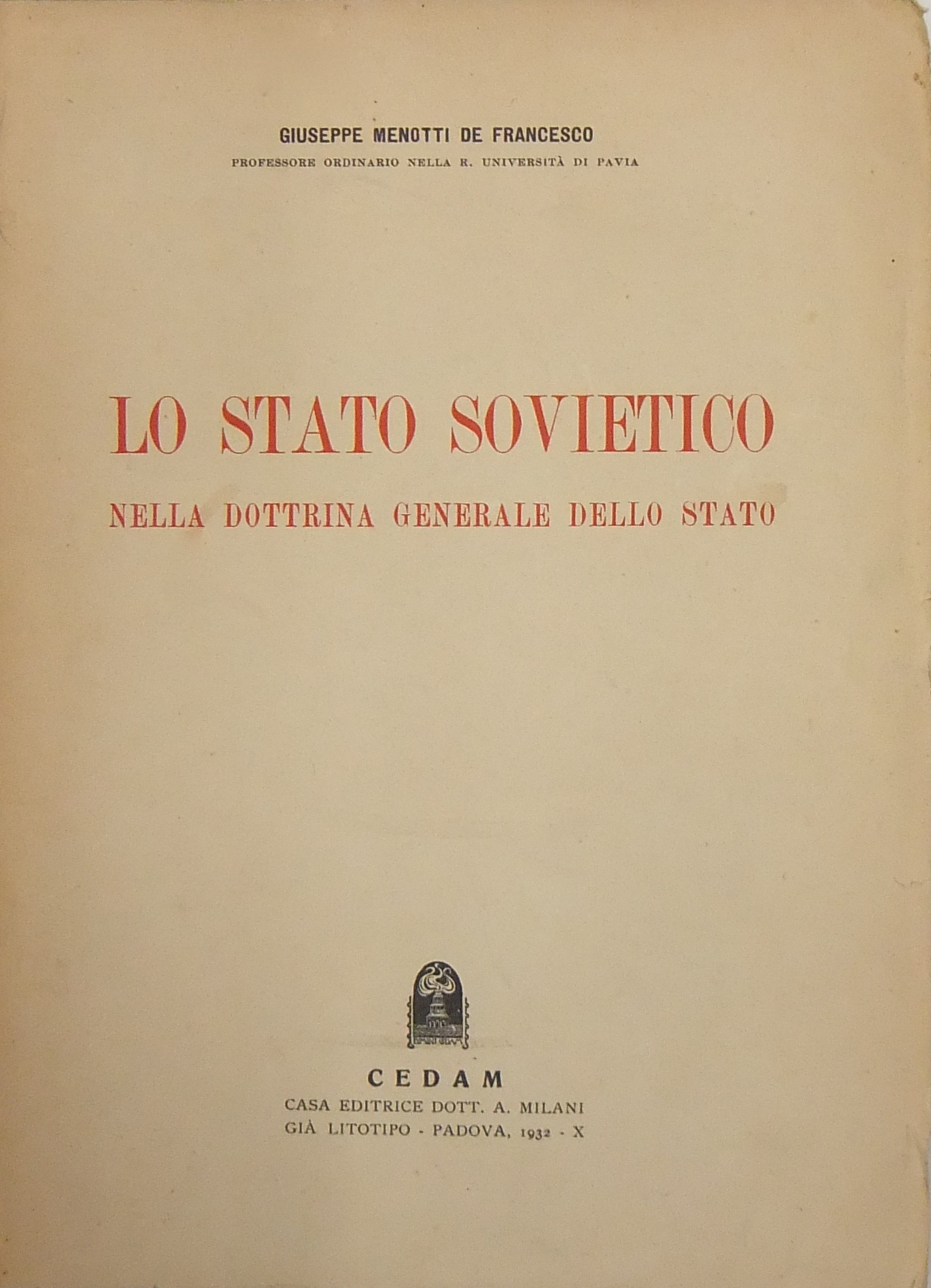 Lo Stato Sovietico nella dottrina generale dello Stato