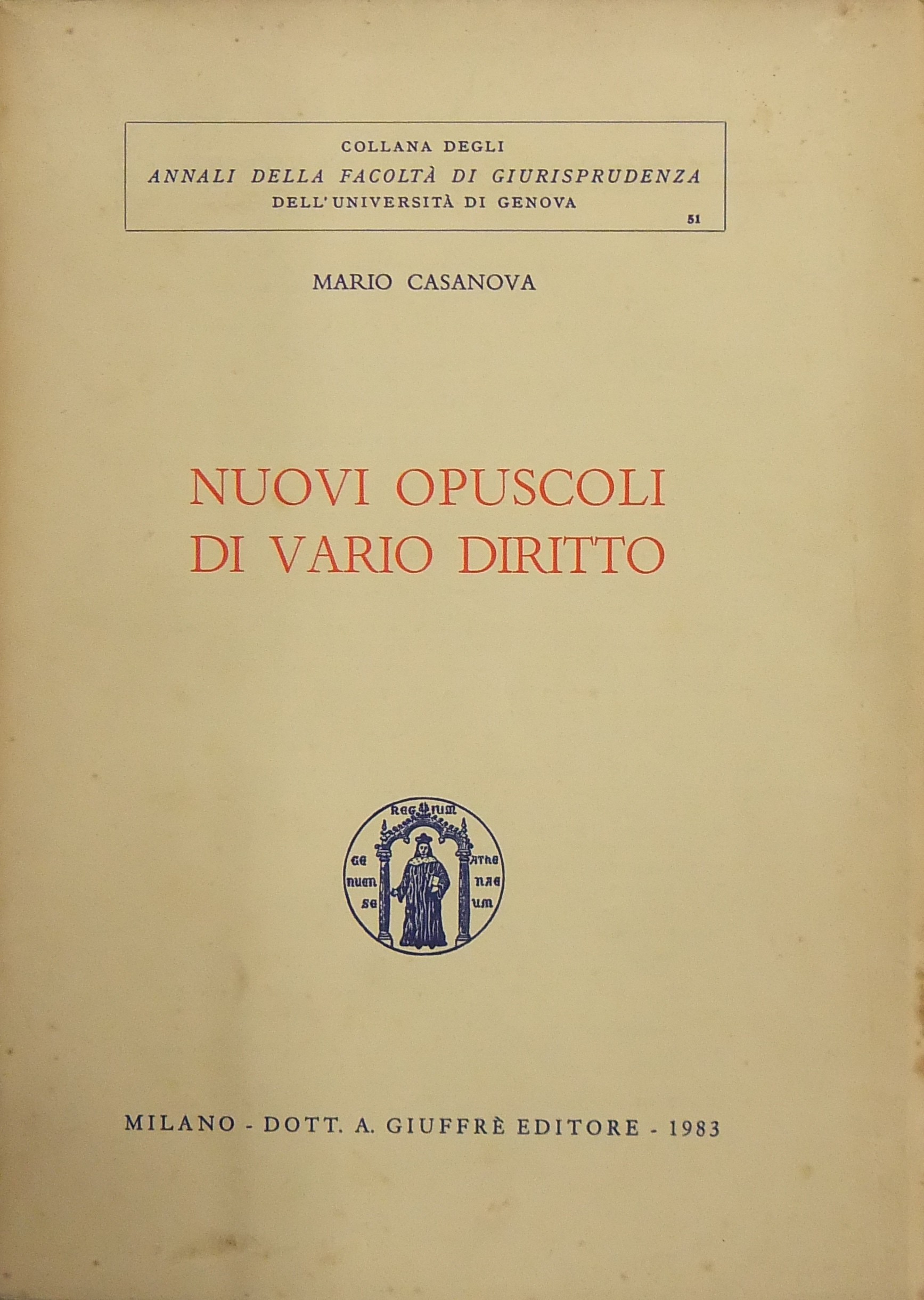 Nuovi opuscoli di vario diritto