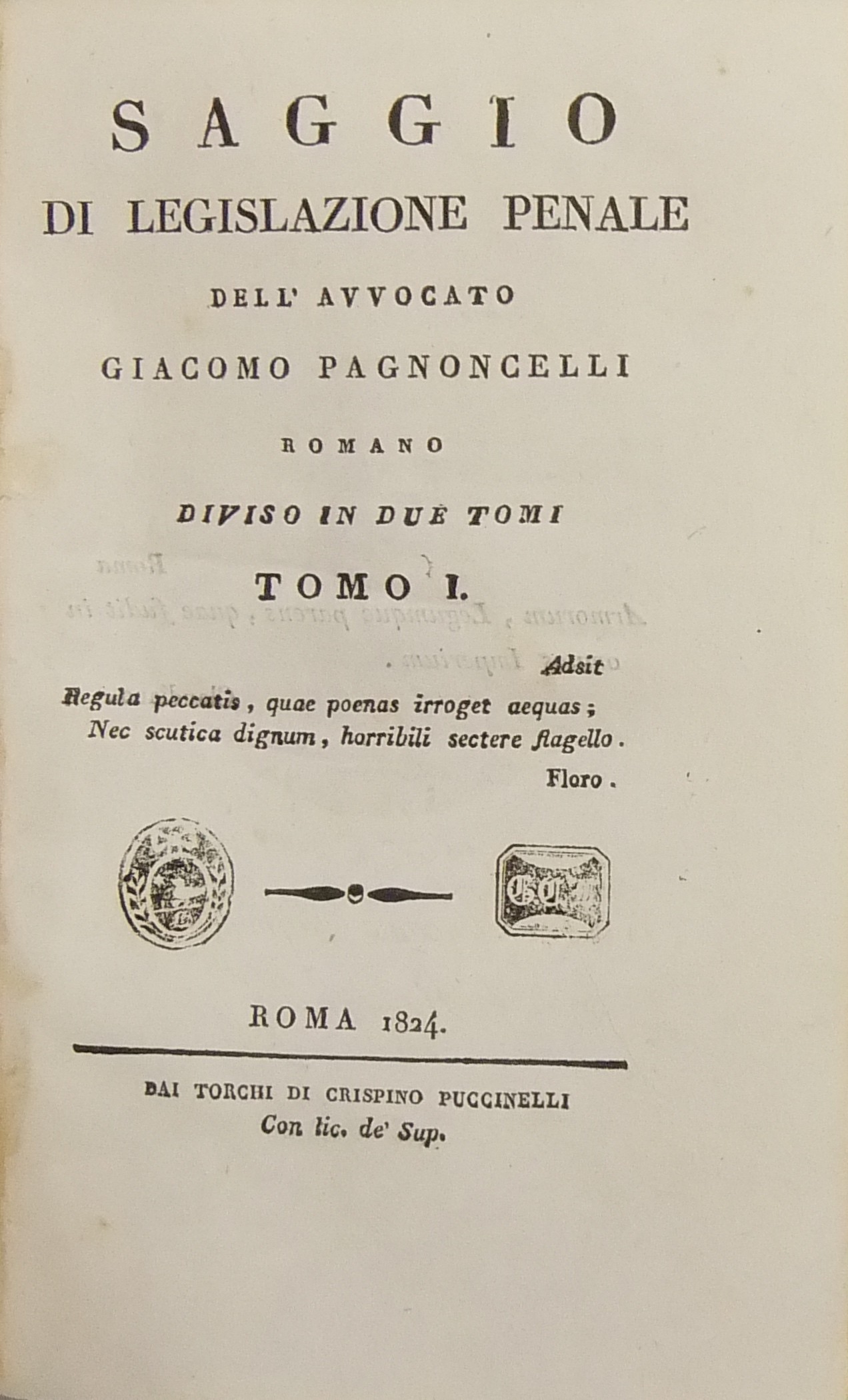 Saggio di legislazione penale