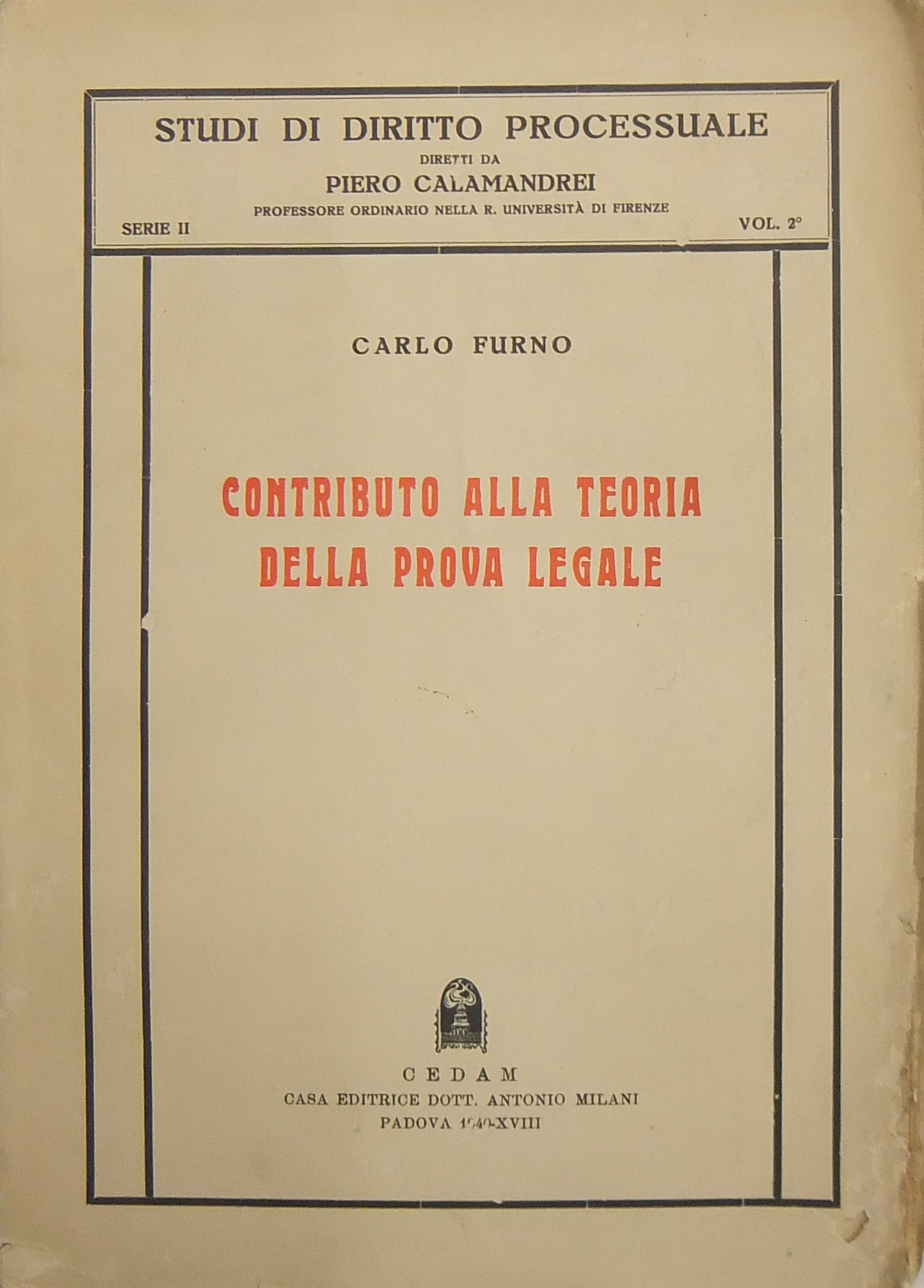Contributo alla teoria della prova legale