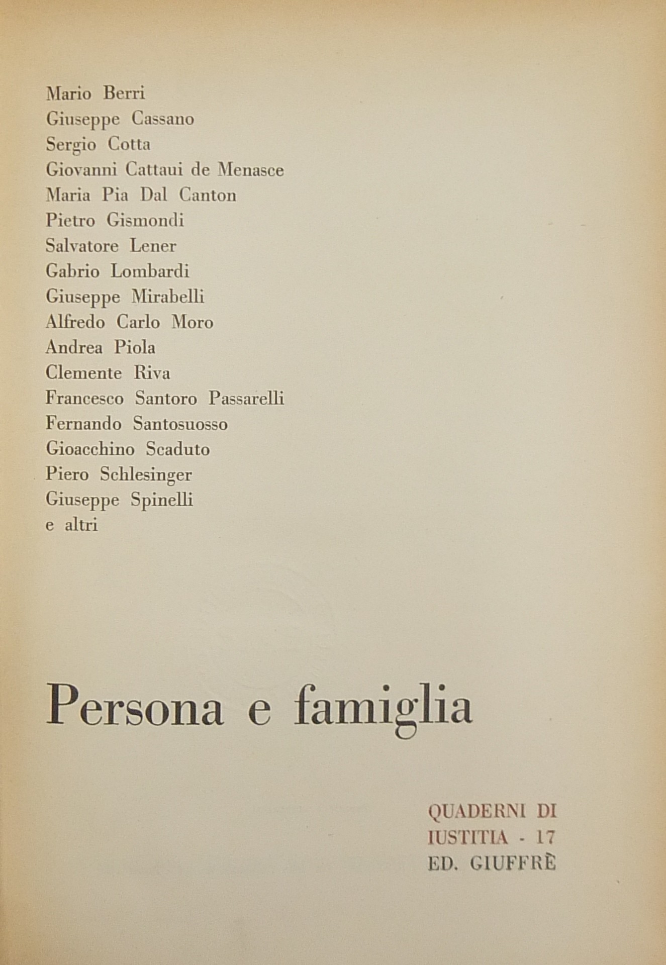 Persona e famiglia