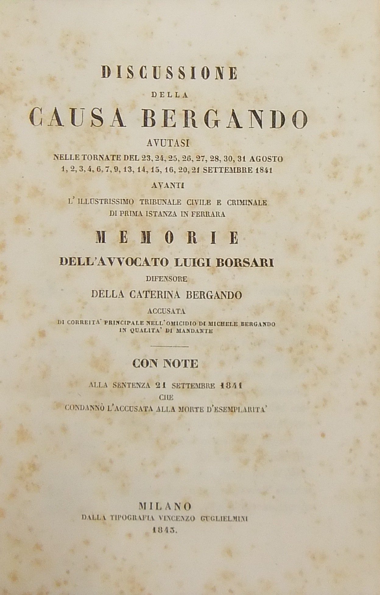 Discussione della causa Bergando