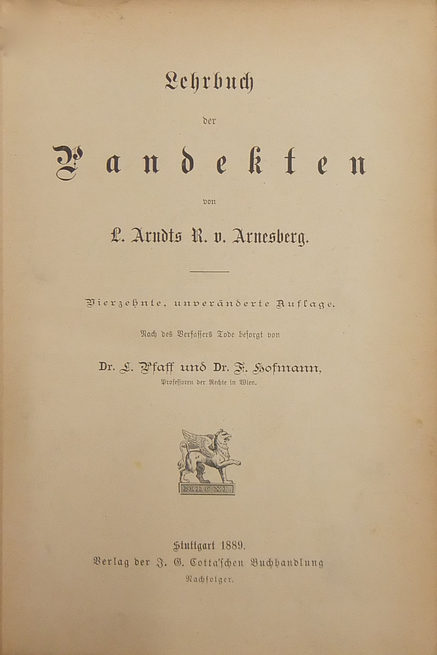 Lehrbuch der Pandekten