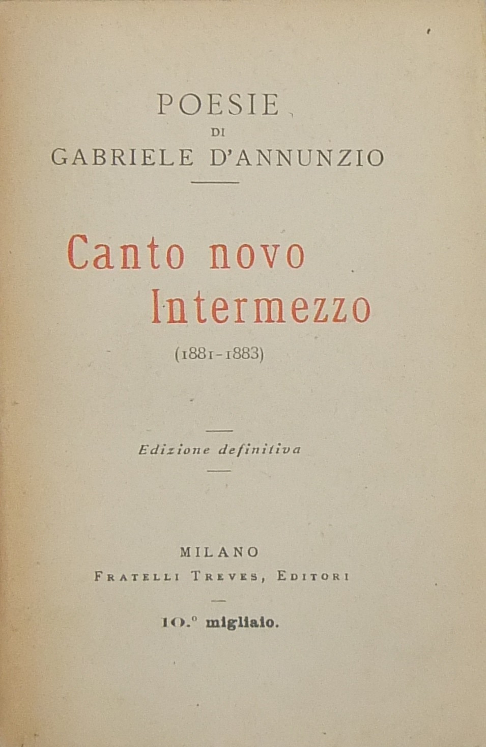 Canto novo. Intermezzo. (1881-1883)