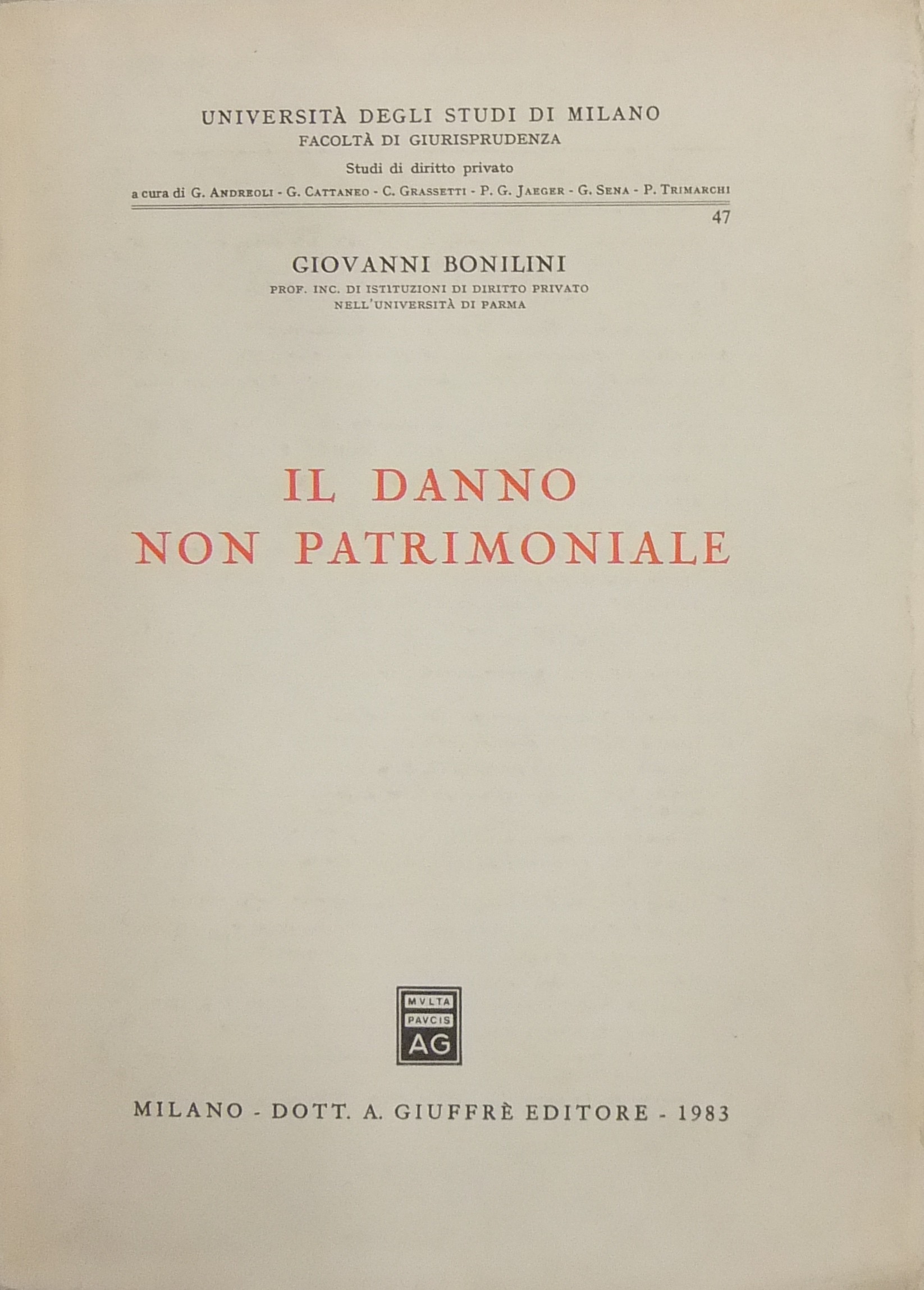 Il danno non patrimoniale