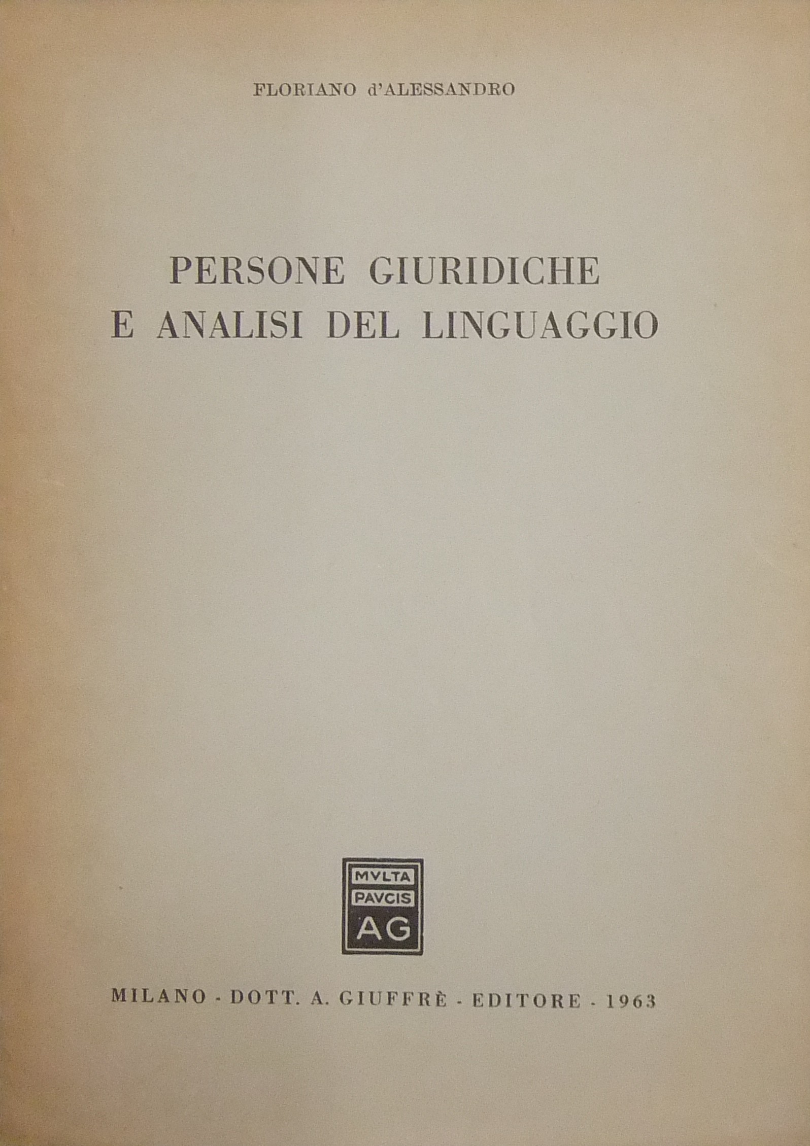 Persone giuridiche e analisi del linguaggio
