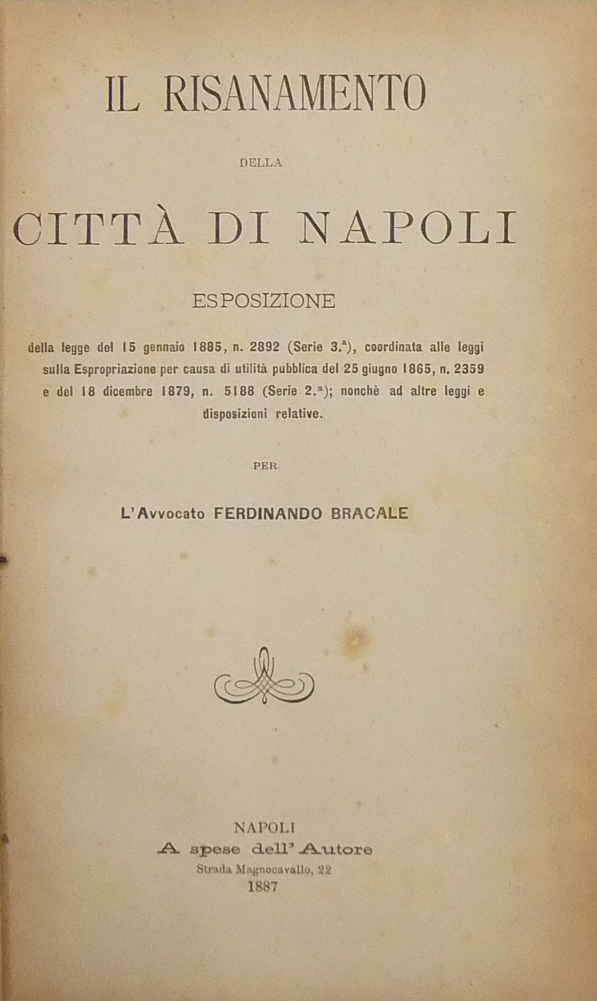 Il risanamento della città di Napoli