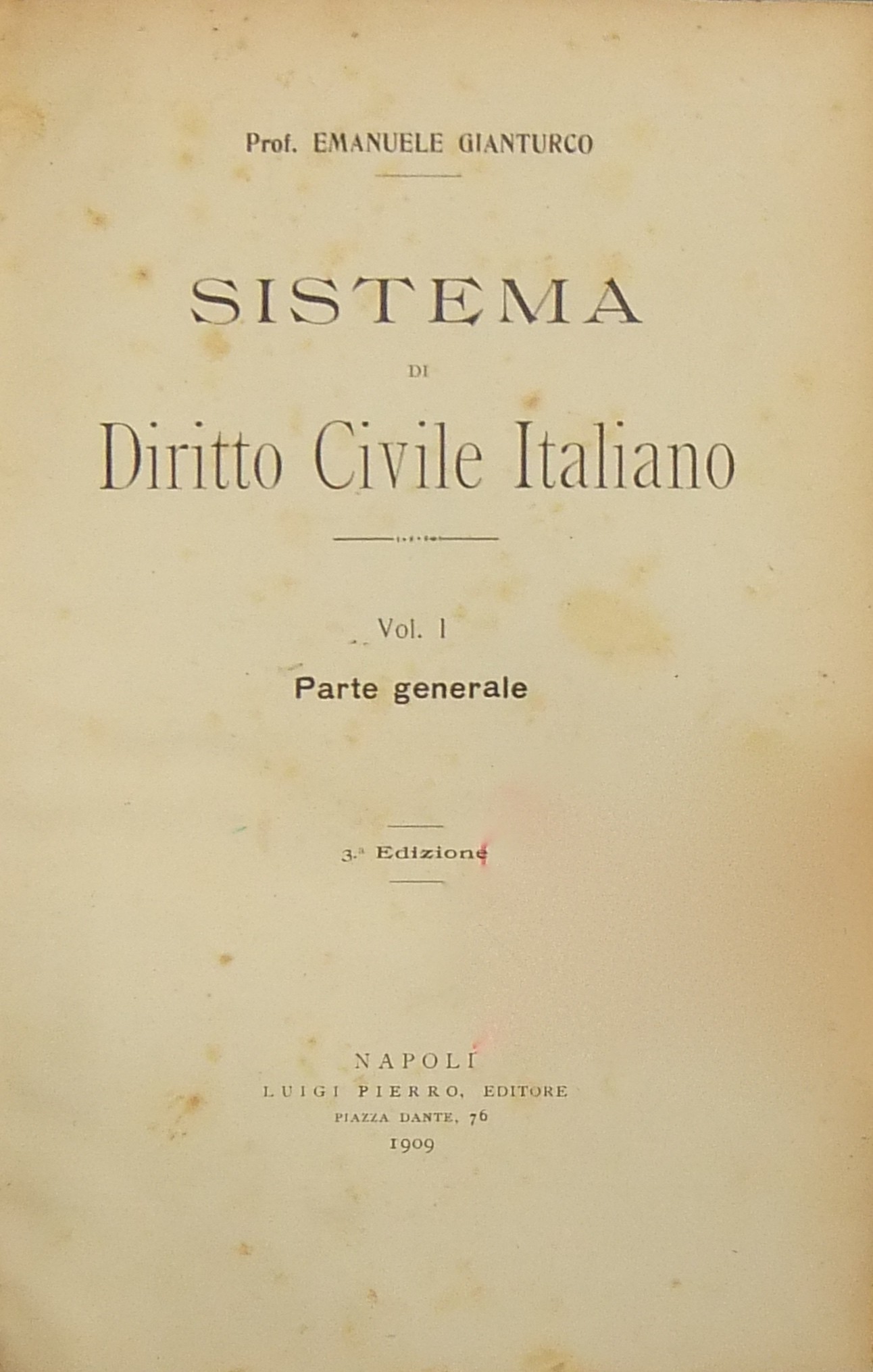 Sistema di Diritto Civile Italiano.