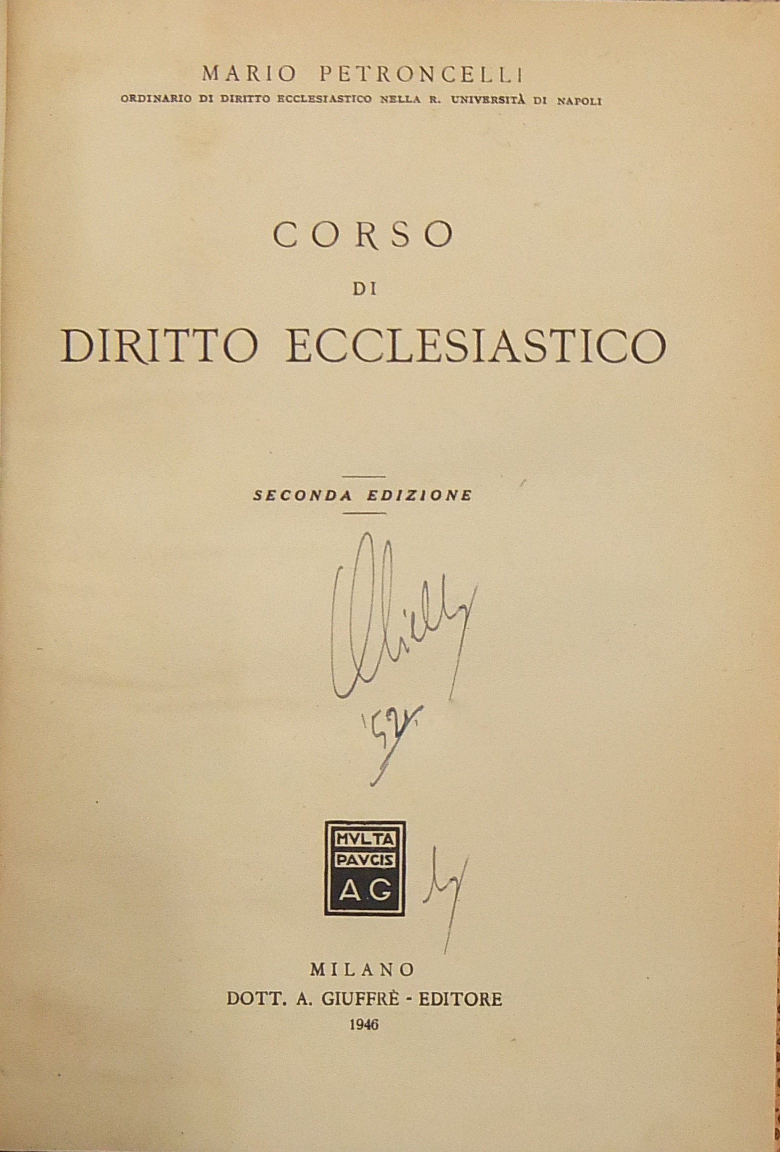 Corso di diritto ecclesiastico