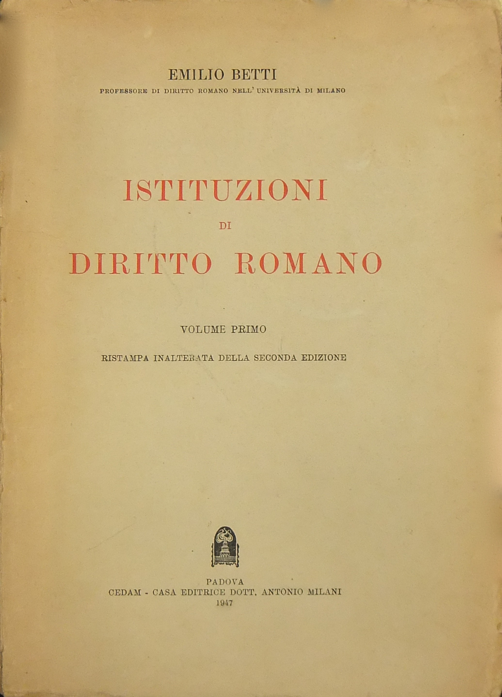 Istituzioni di diritto romano.