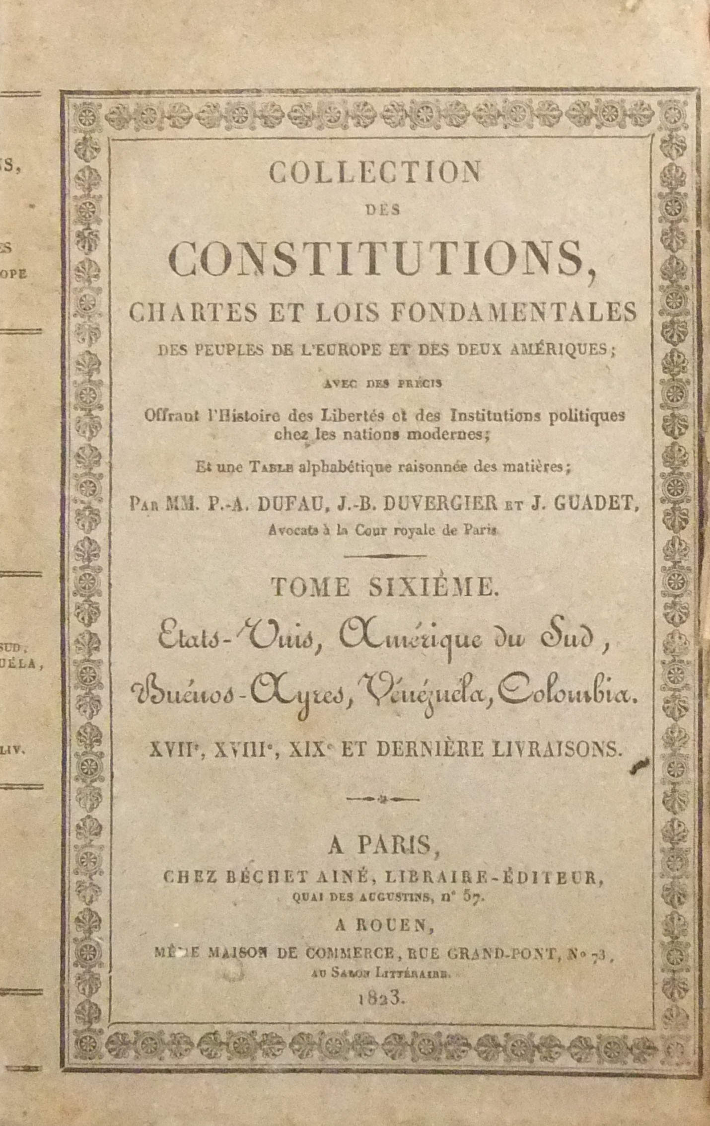 Collection des Constitutions,