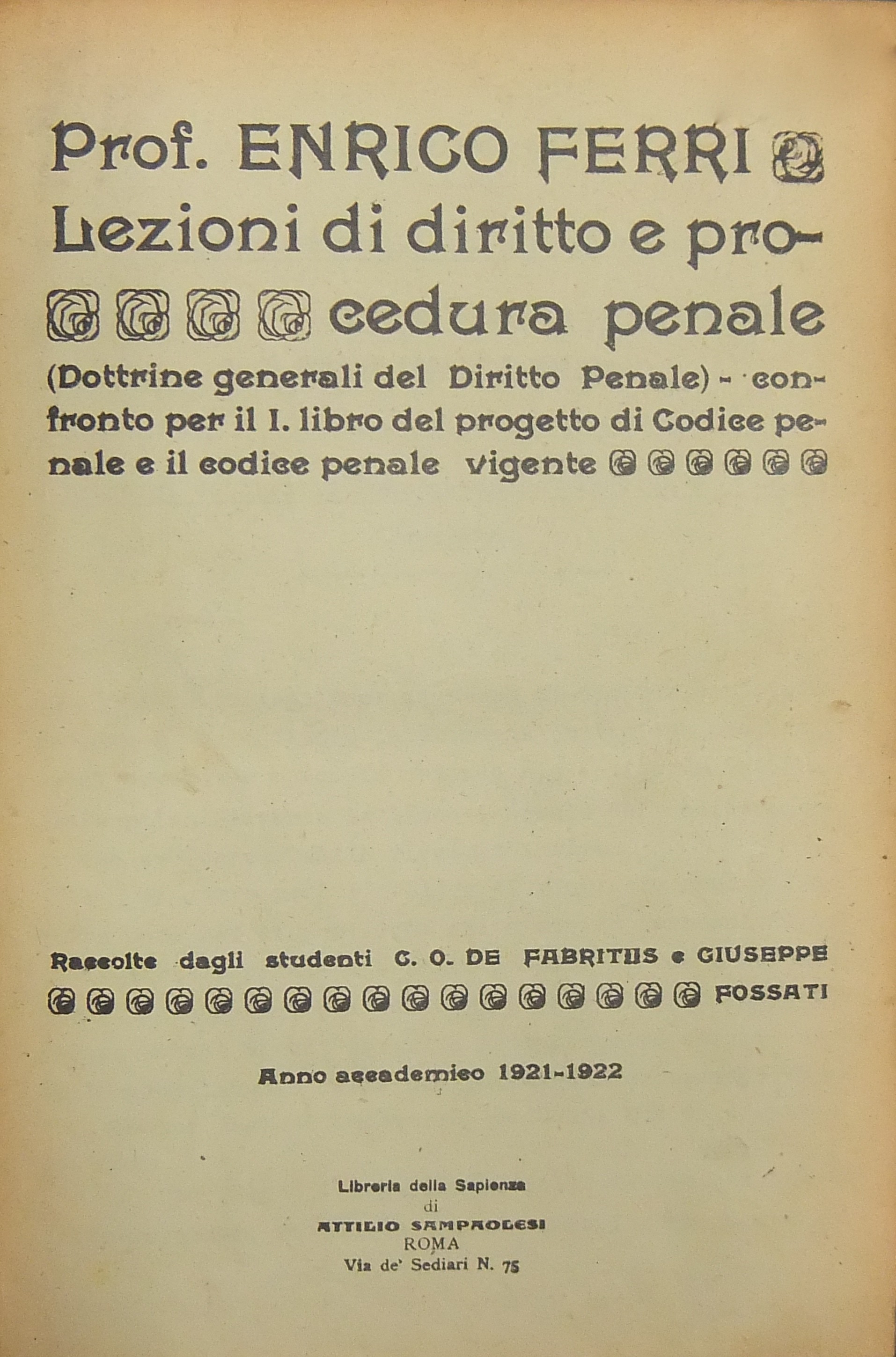 Lezioni di diritto e procedura penale.