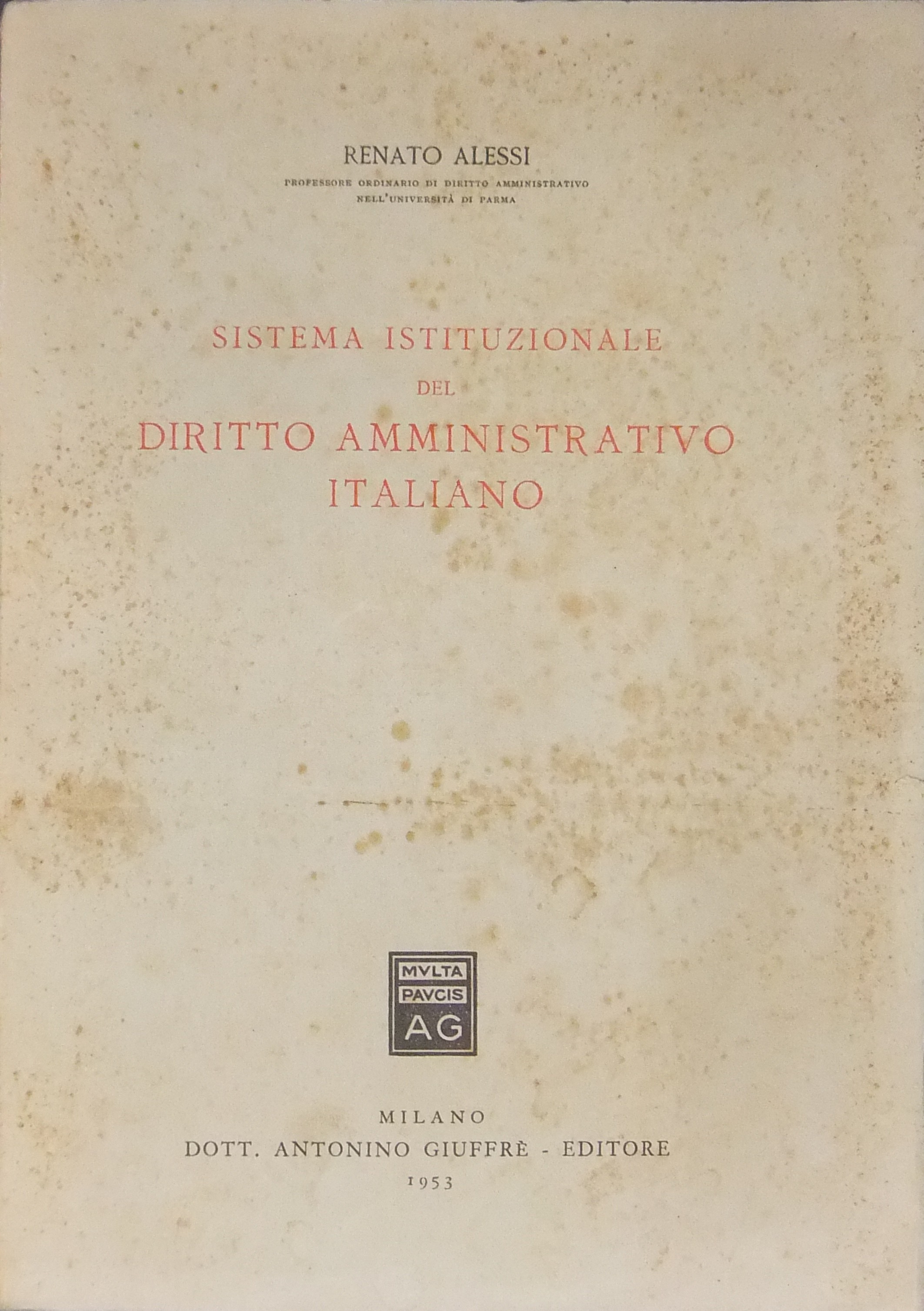 Sistema istituzionale del diritto amministrativo italiano