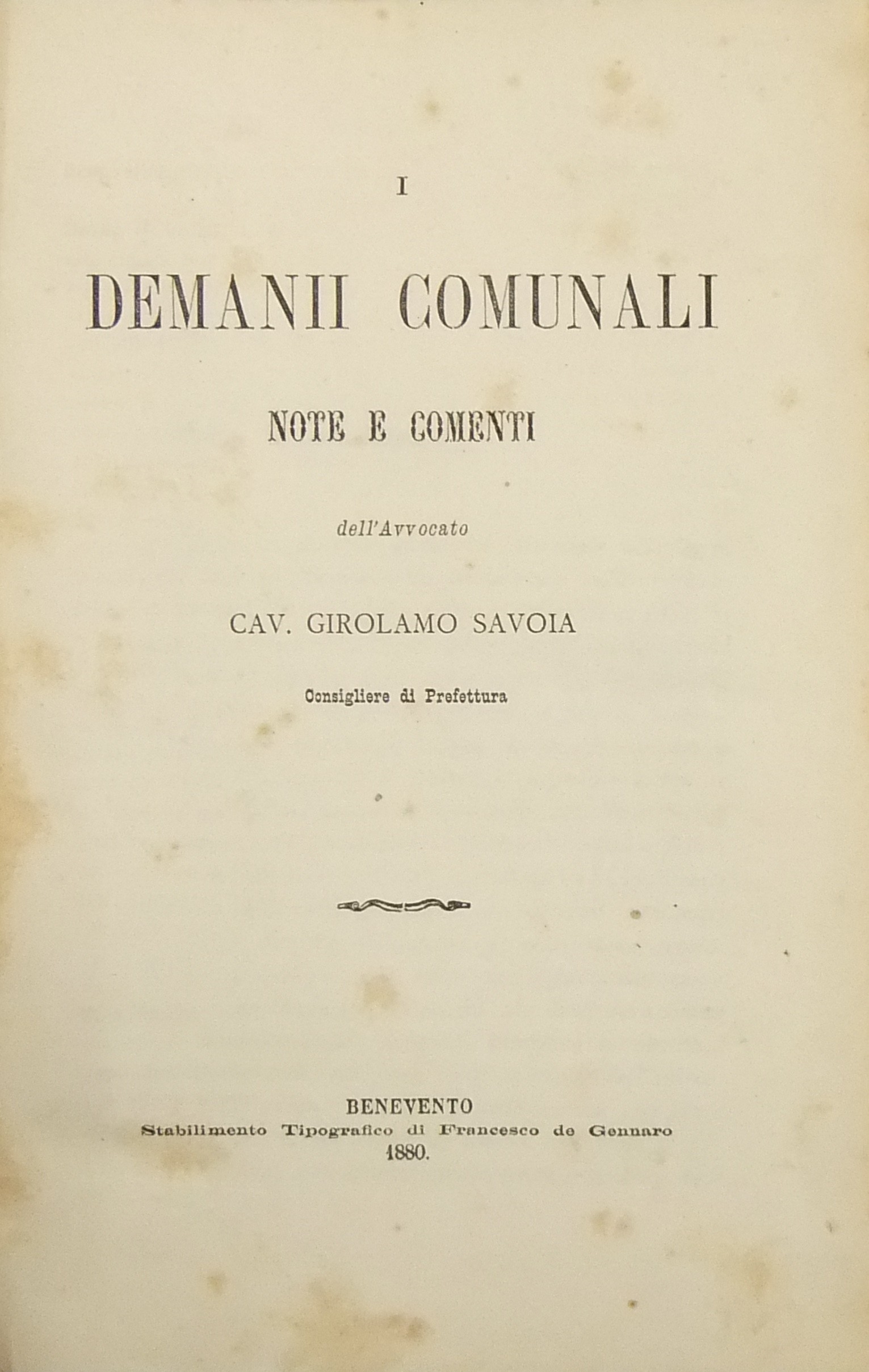 Demanii comunali. Note e commenti