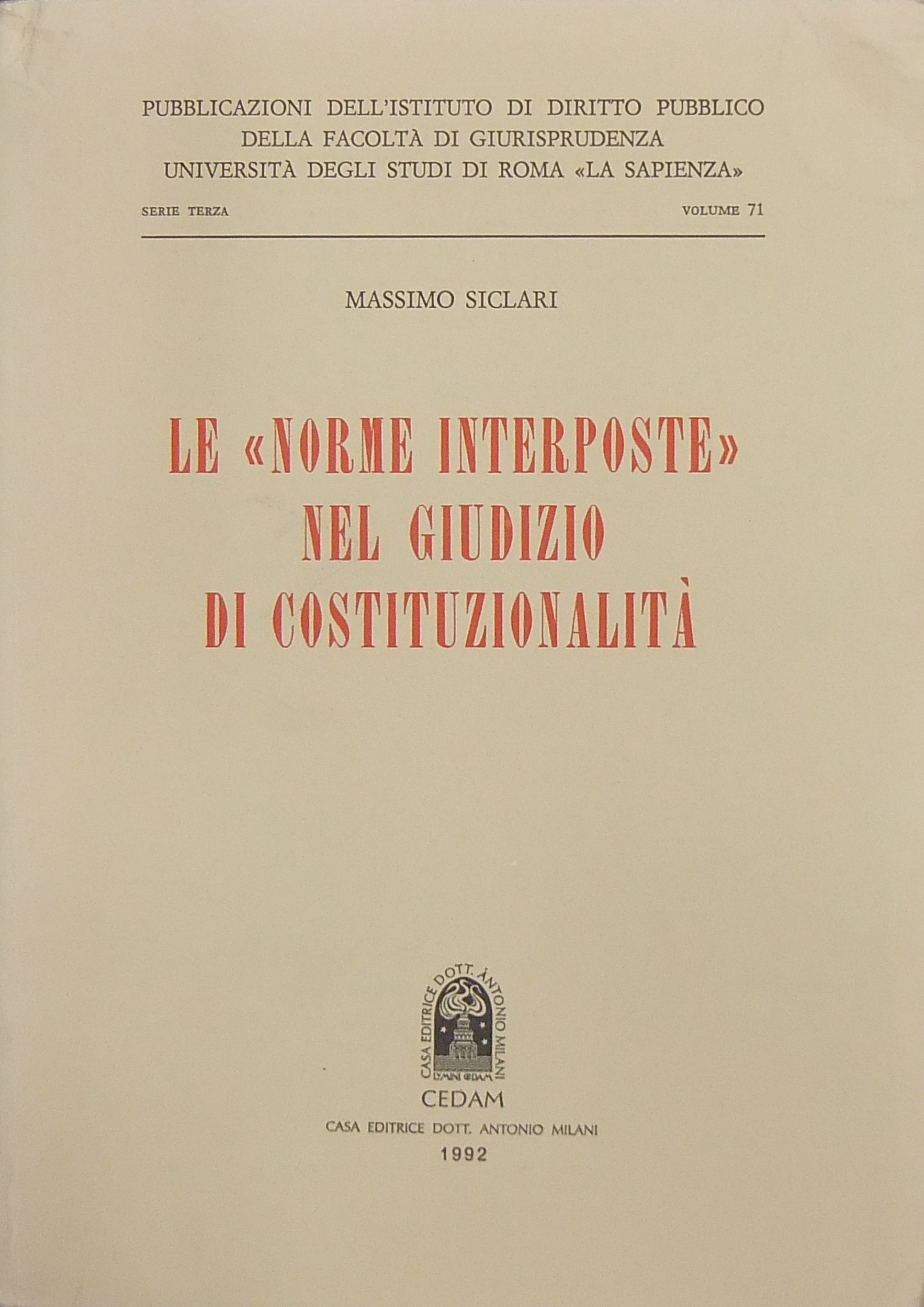 Le Norme interposte nel giudizio di costituzionali
