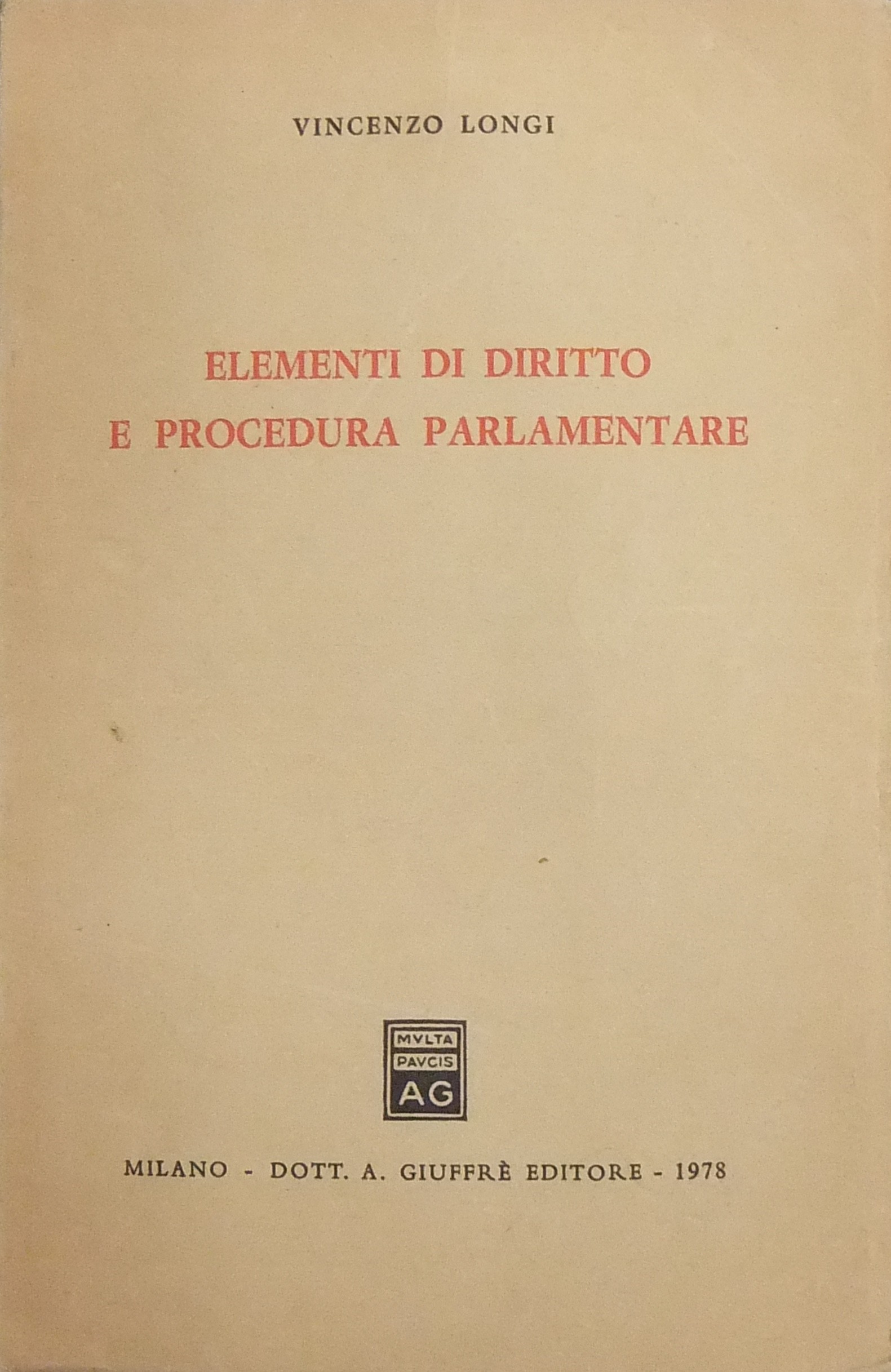 Elementi di diritto e procedura parlamentare