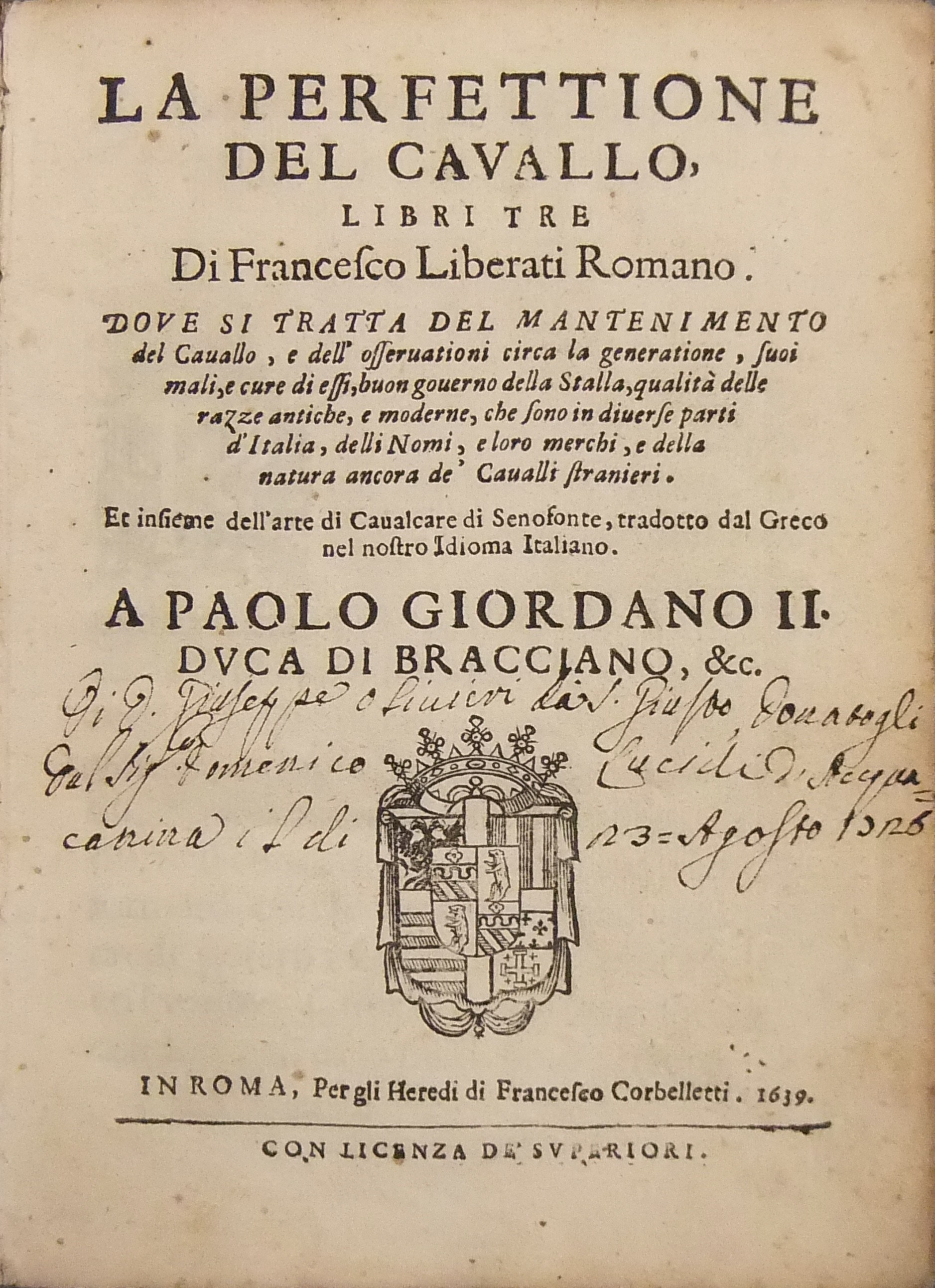 La perfettione del cavallo, libri tre