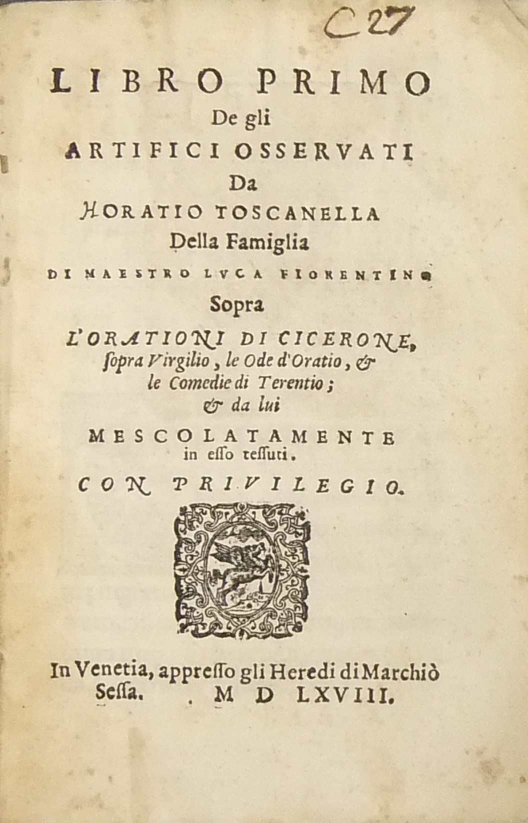 Libro primo de gli artifici osservati 