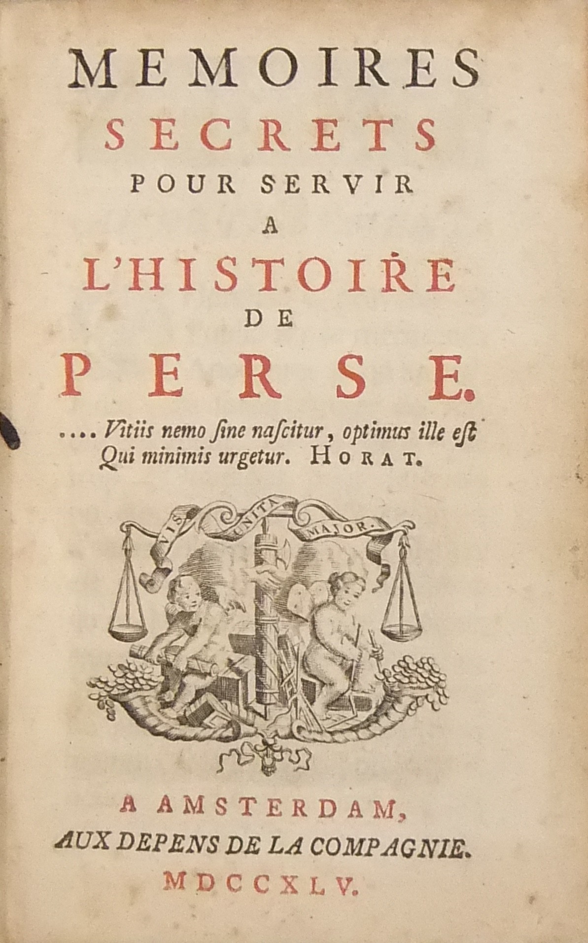 Memoires secrets pour servir a l’histoire de Perse