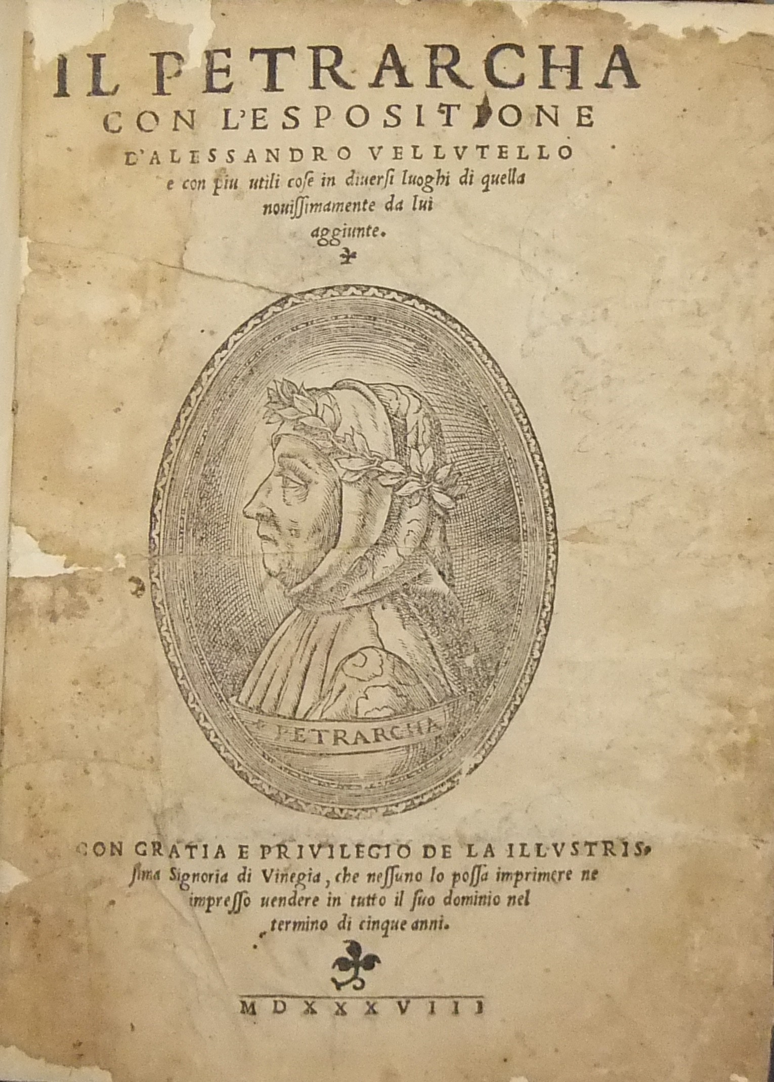 Il Petrarcha con l'espositione d'Alessandro Vellutello