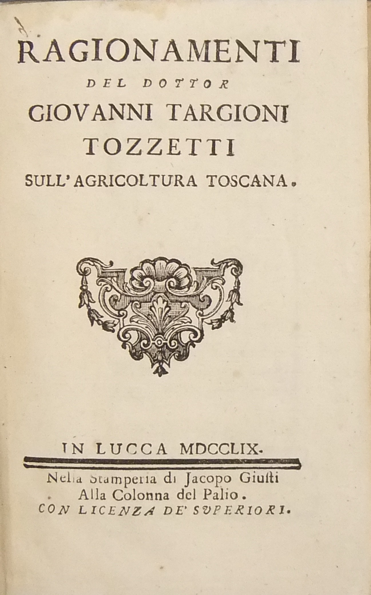 Ragionamenti sull'agricoltura toscana