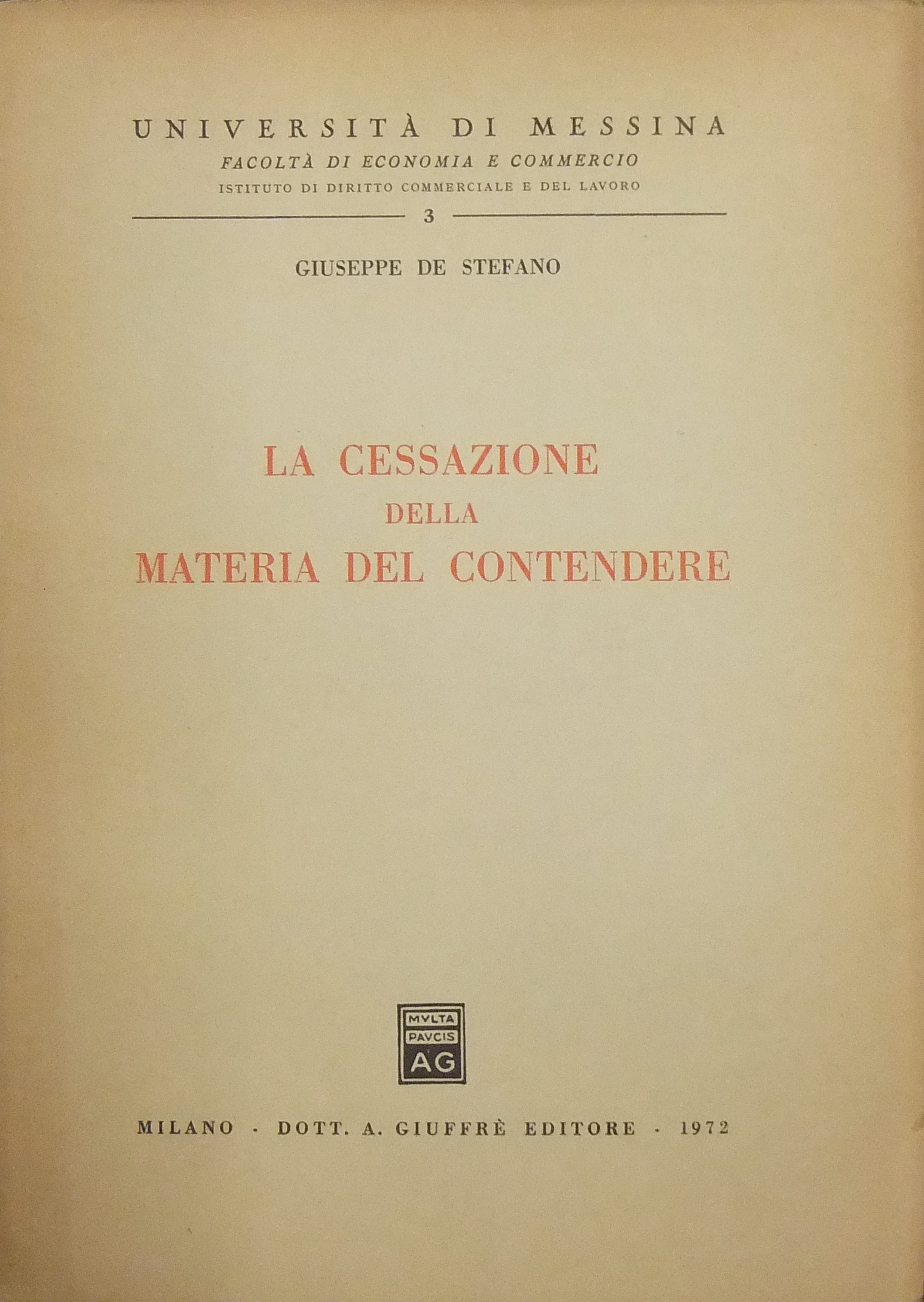 La cessazione della materia del contendere