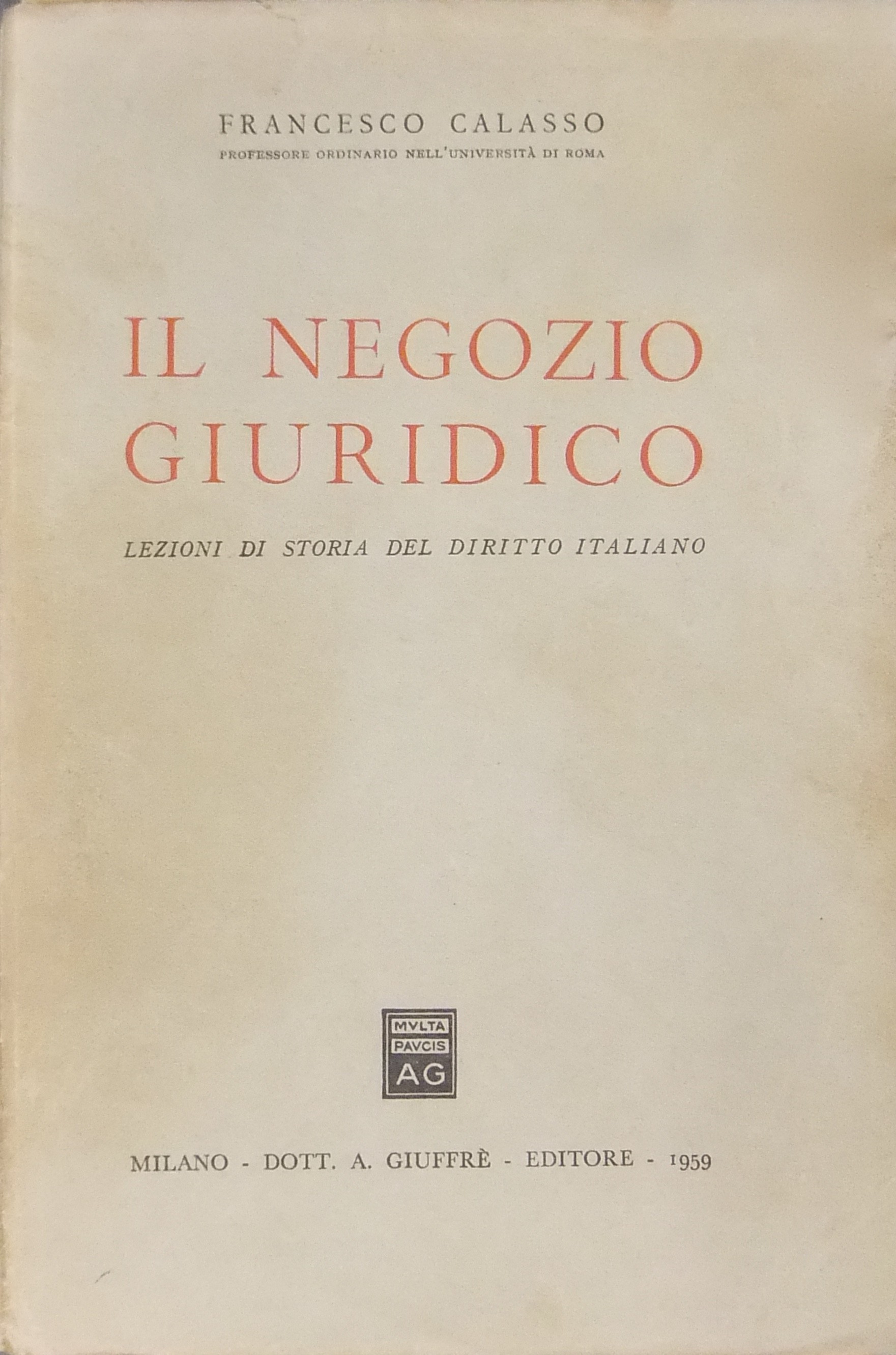 Il negozio giuridico. 